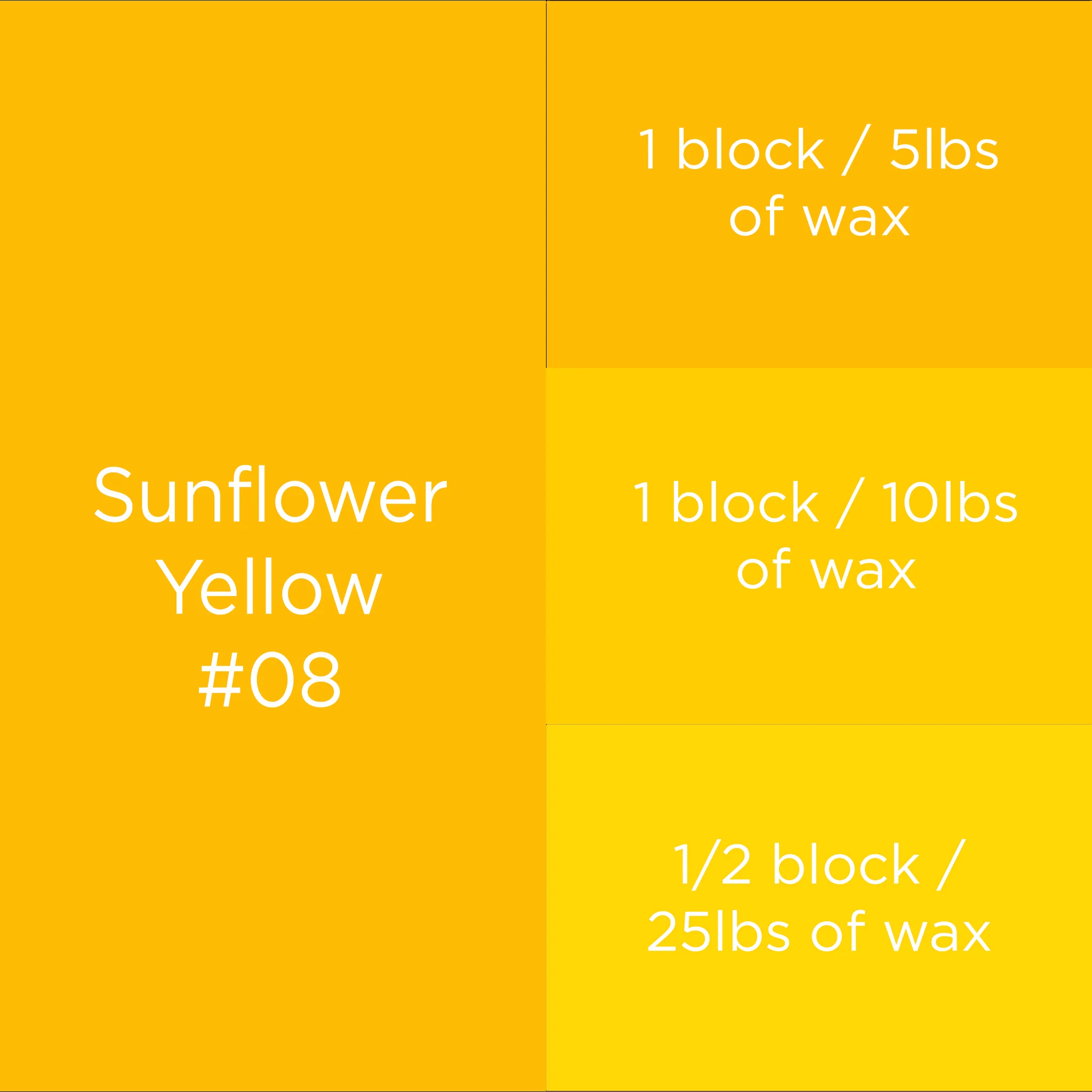 #08 Sunflower Yellow Candle Dye Block
