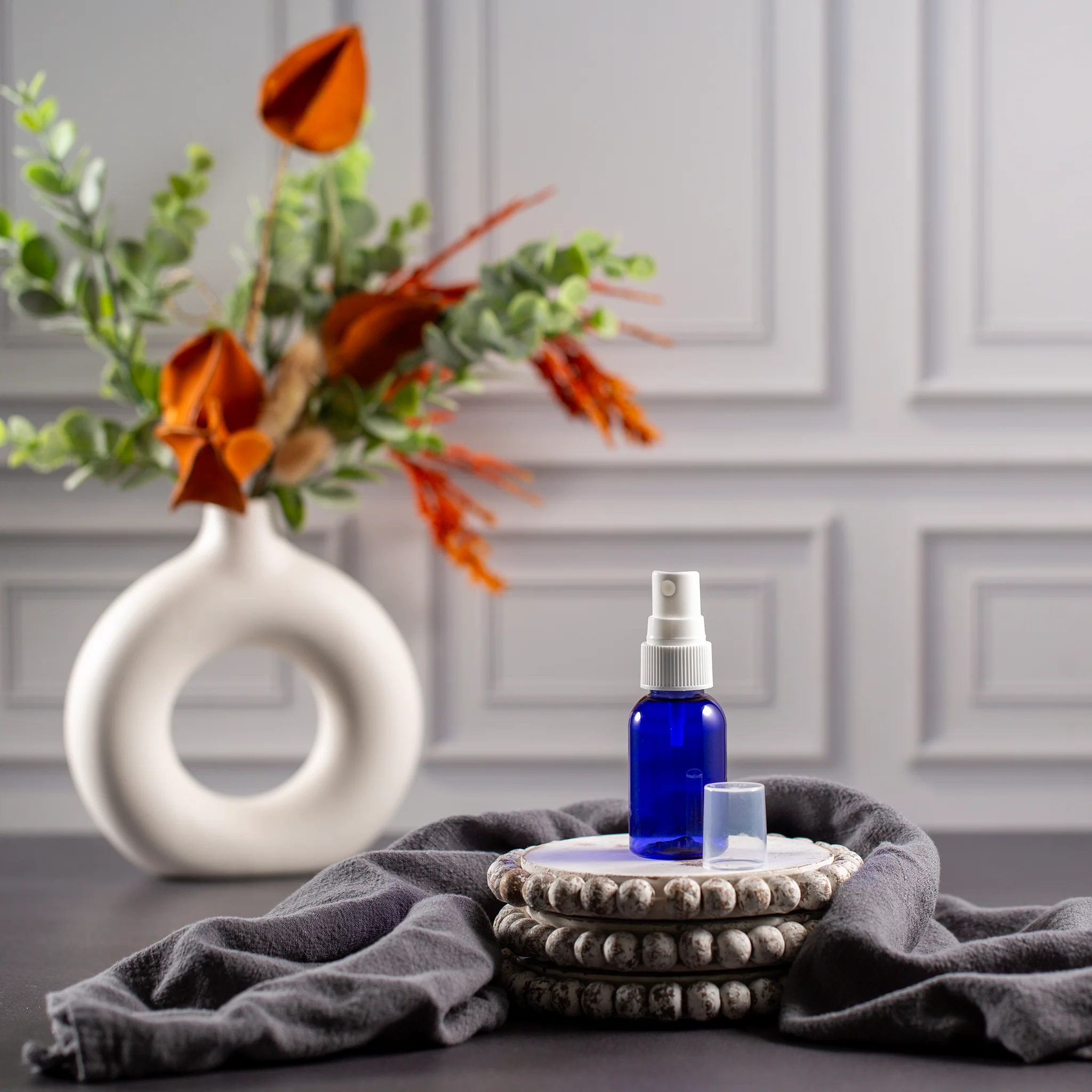 1 oz Blue PET Boston Round with 20-410 Neck - Image 9