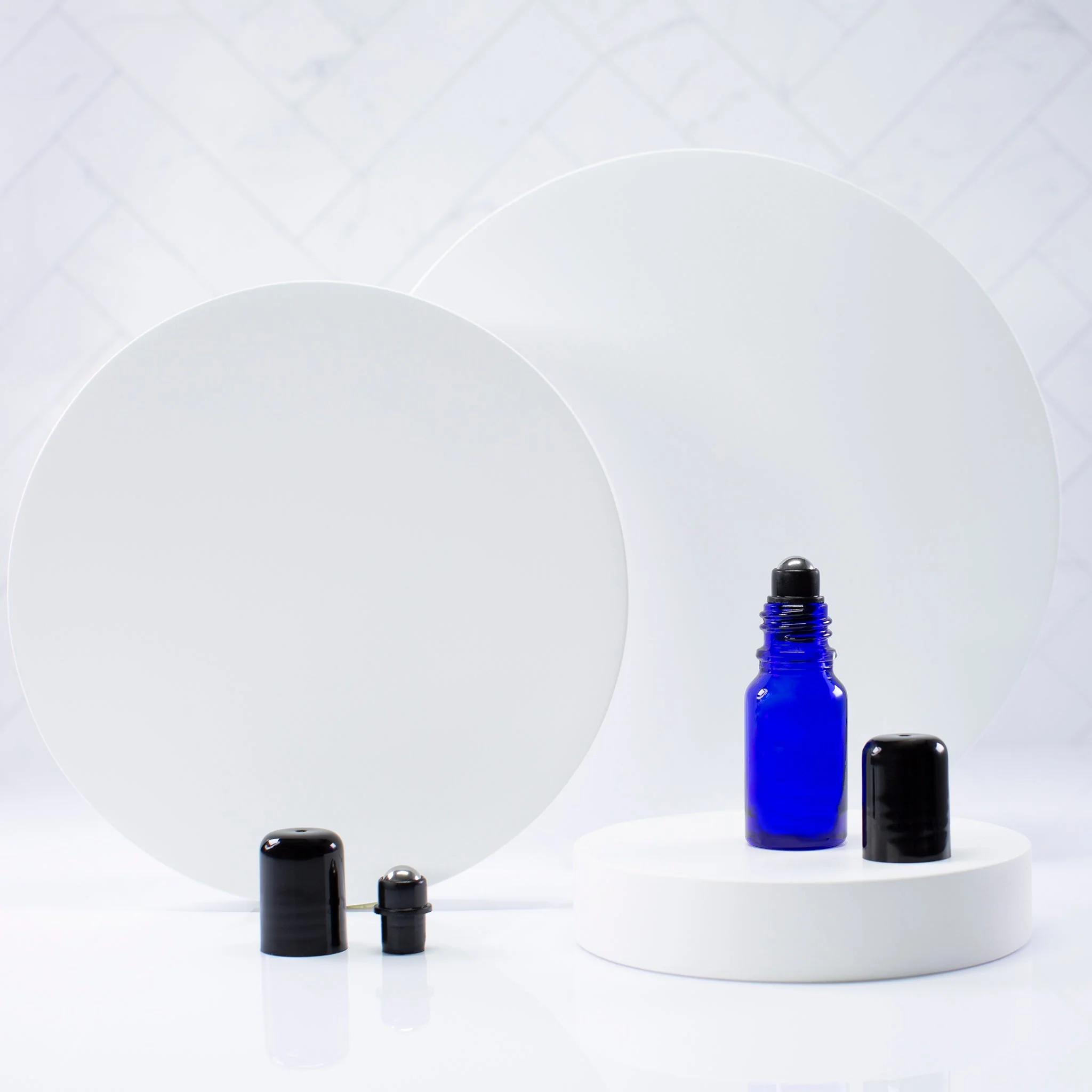 10 ml Blue Glass Essential Oil Bottle with 18-400 Neck - Image 3