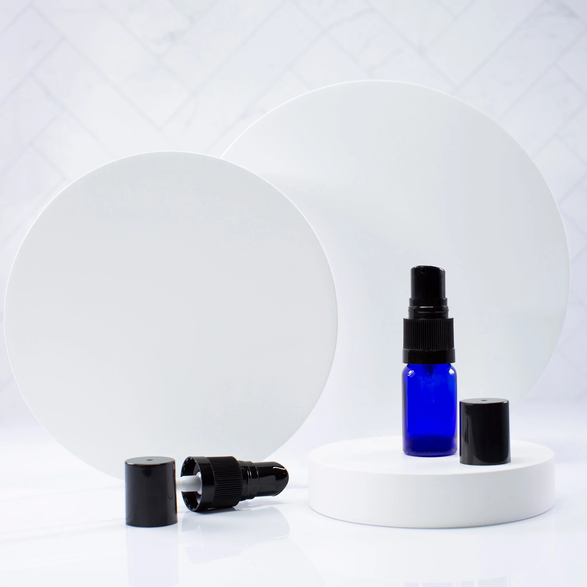 10 ml Blue Glass Essential Oil Bottle with 18-400 Neck - Image 4