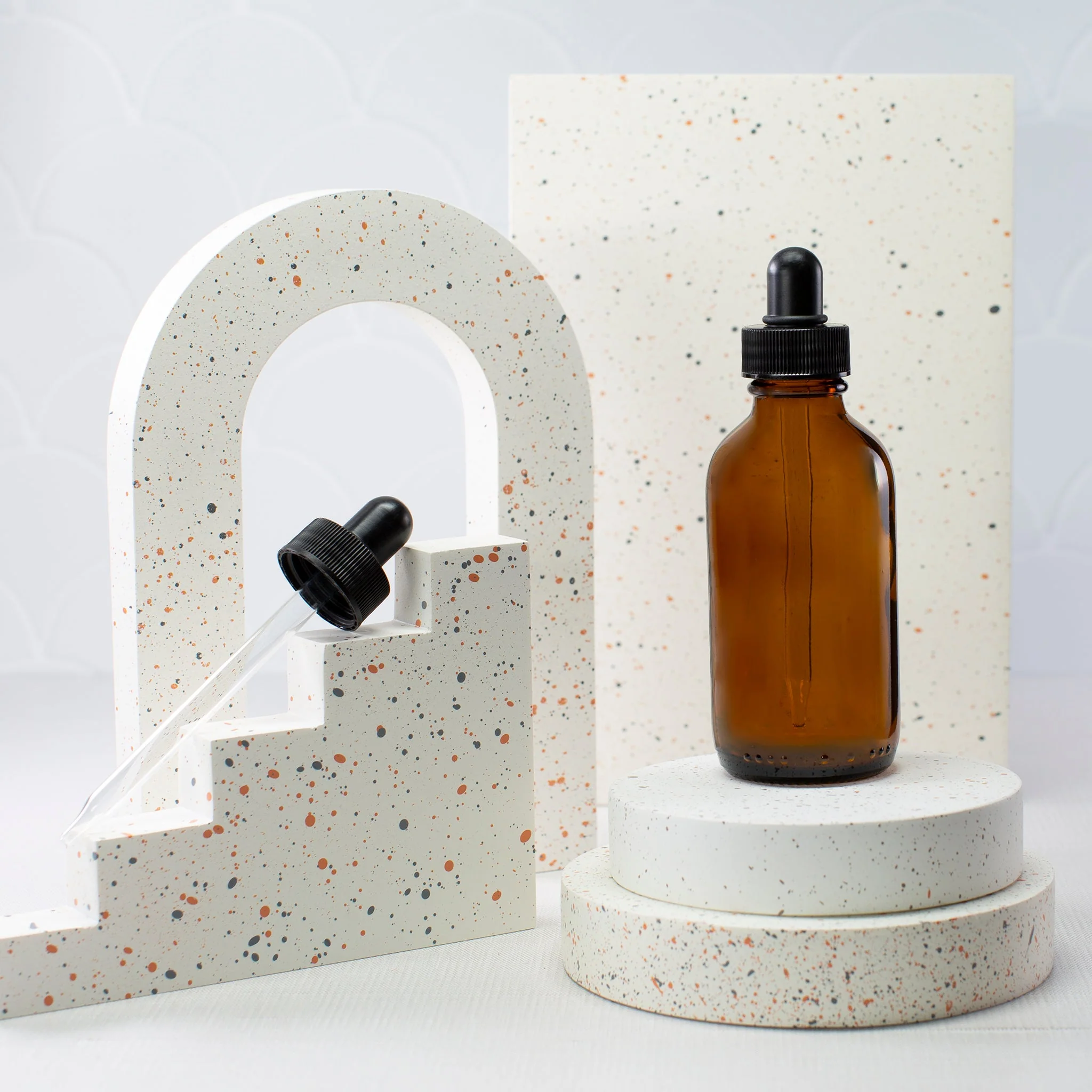 100 ml Amber Glass Bottle with 24-400 Neck - Image 2