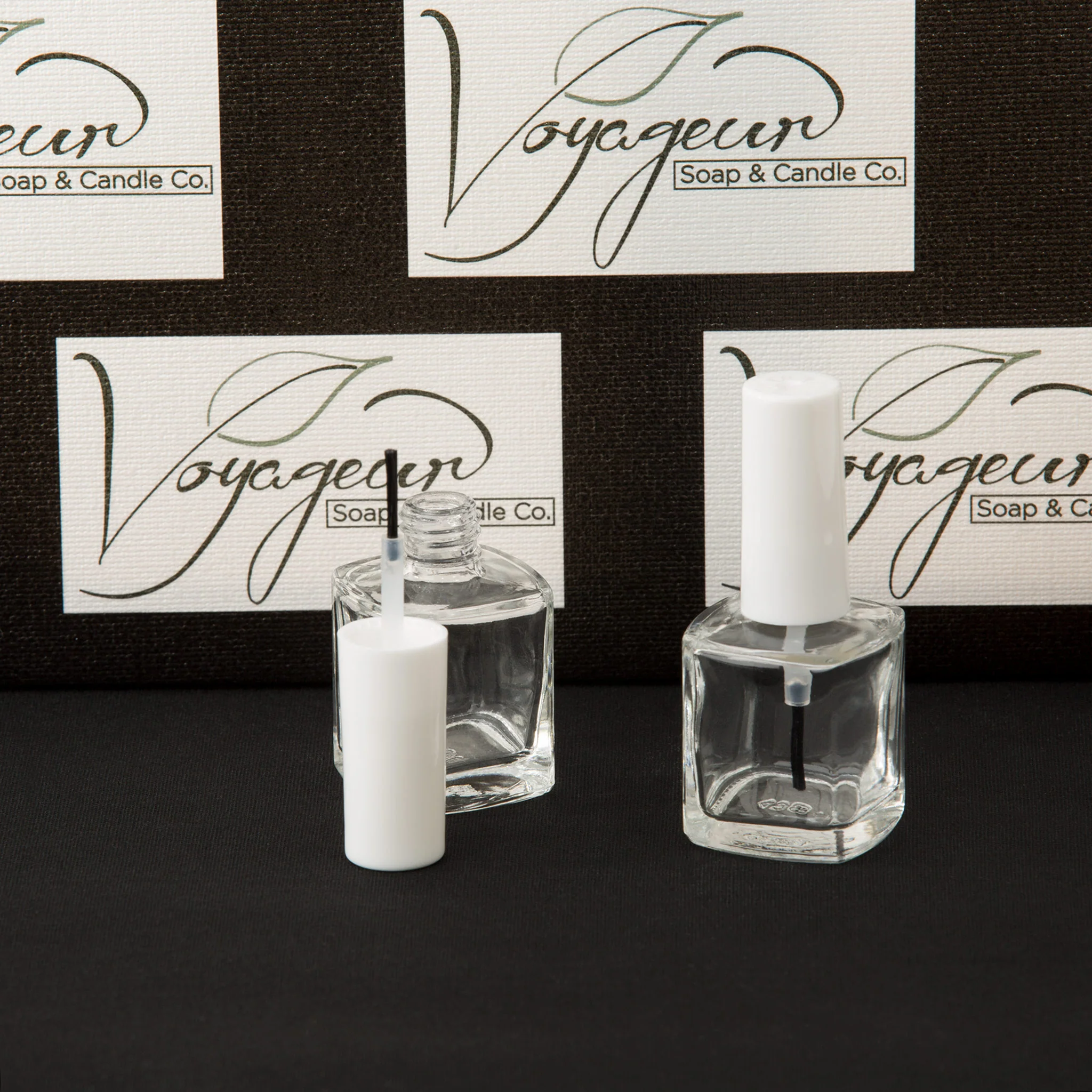 15 ml Beveled Square Nail Polish Bottle with Brush and White Cap