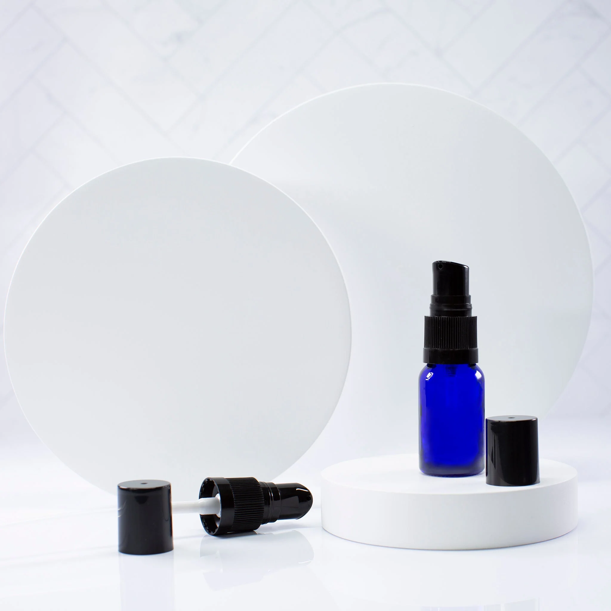 15 ml Blue Glass Essential Oil Bottle with 18-400 Neck - Image 6