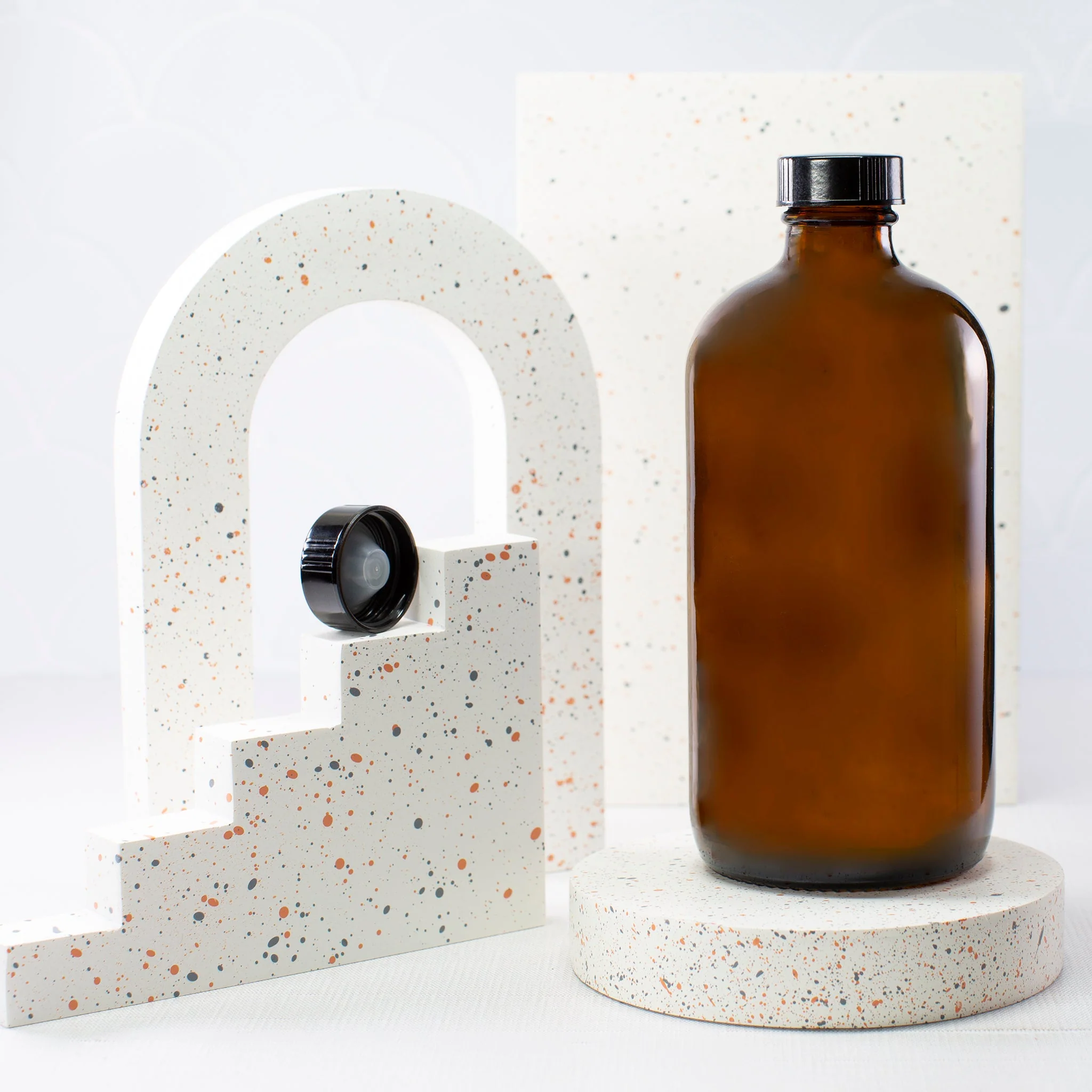 16 oz Amber Glass Bottle with 28-400 Neck - Image 4
