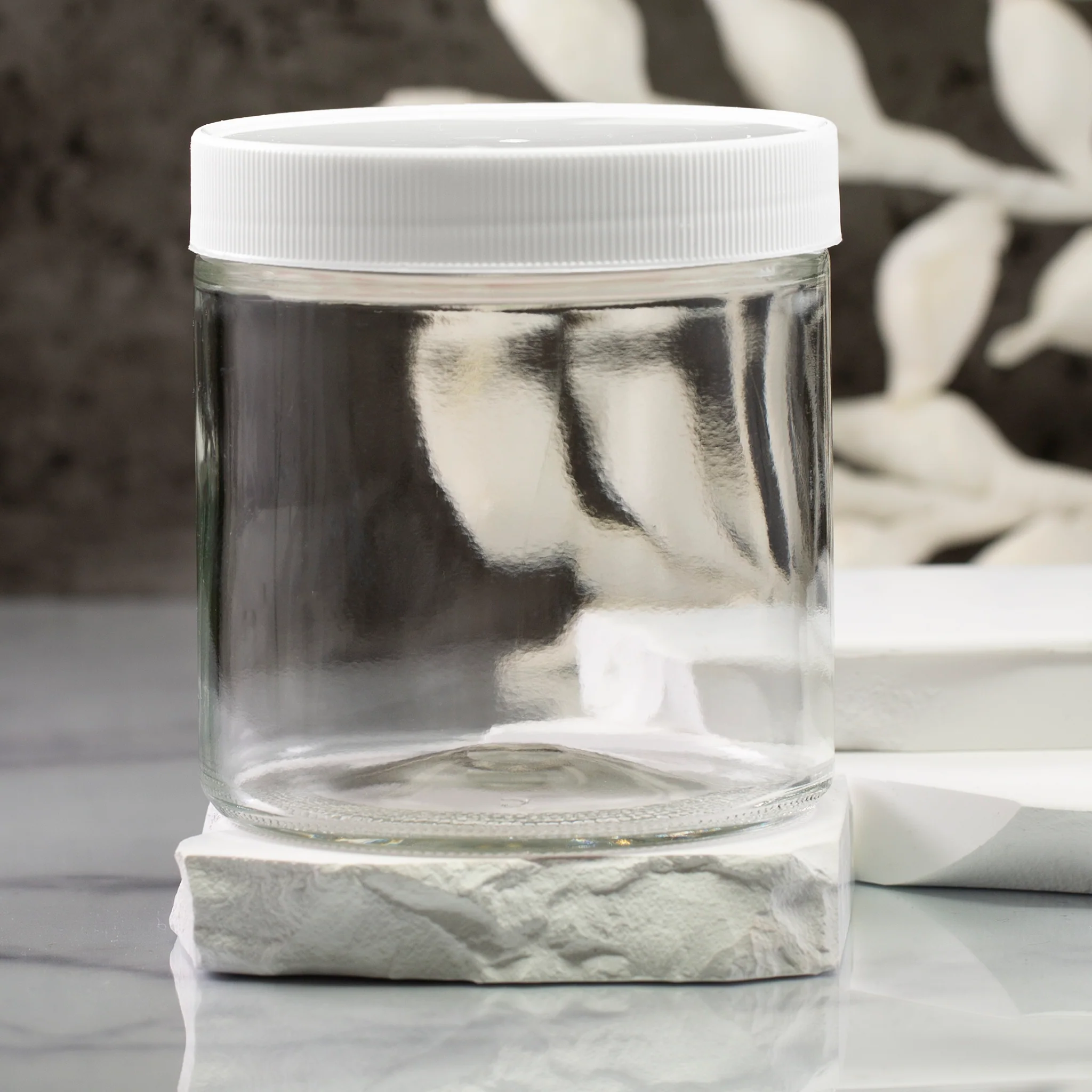 16 oz Clear Glass Jar with 89-400 Neck - Image 3