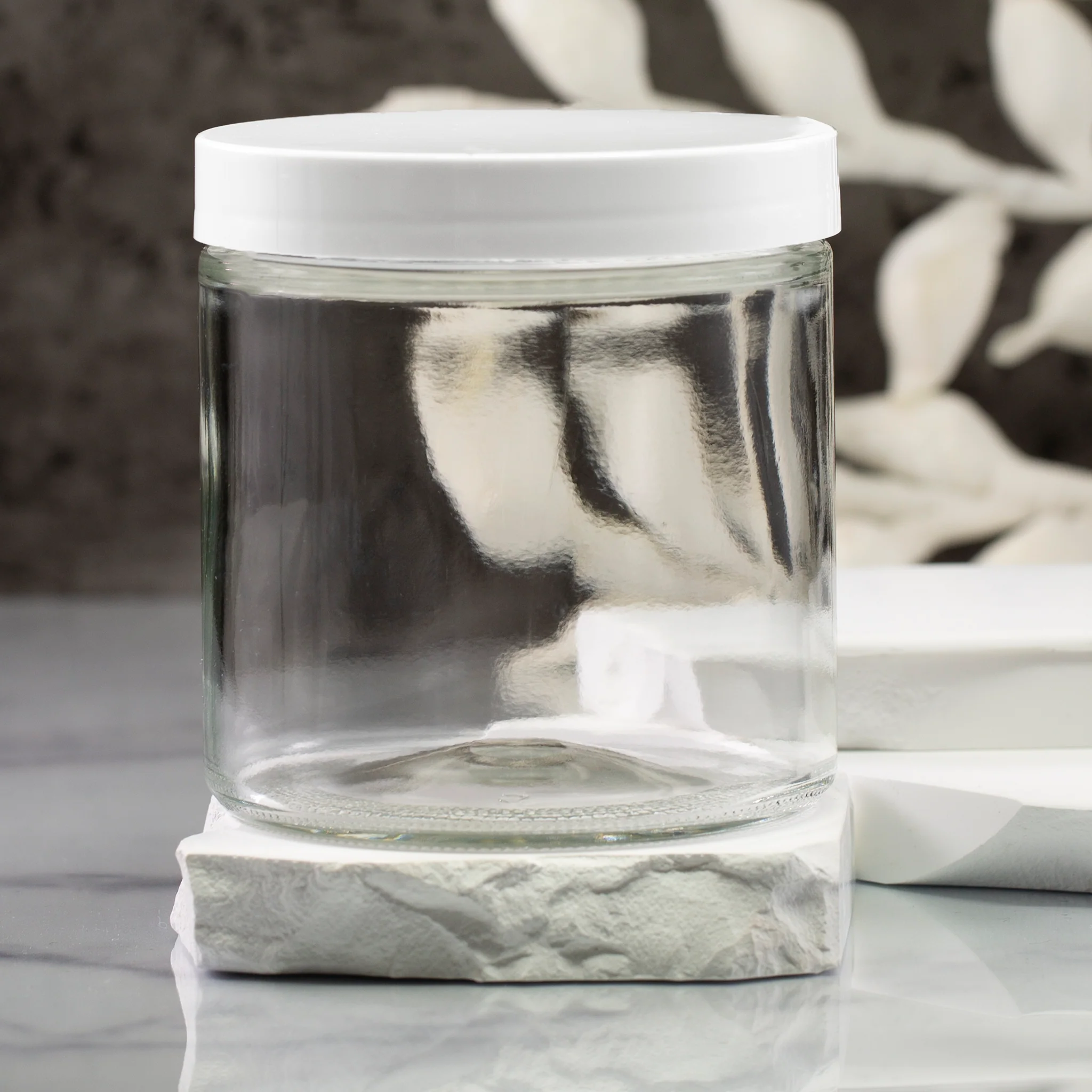 16 oz Clear Glass Jar with 89-400 Neck - Image 4