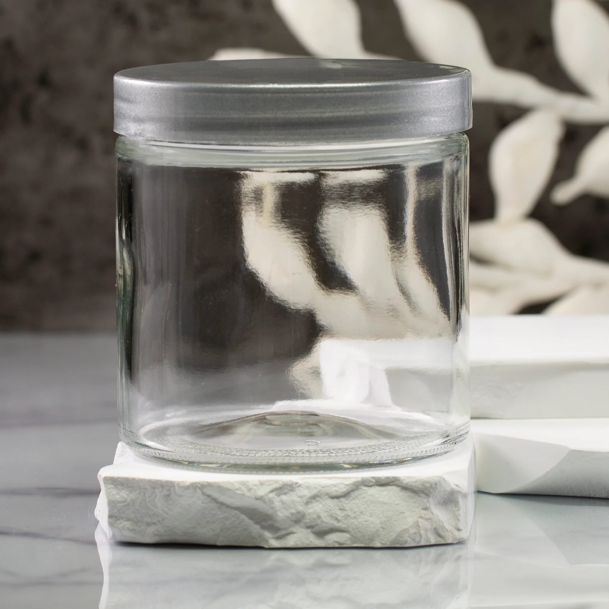16 oz Clear Glass Jar with 89-400 Neck - Image 6