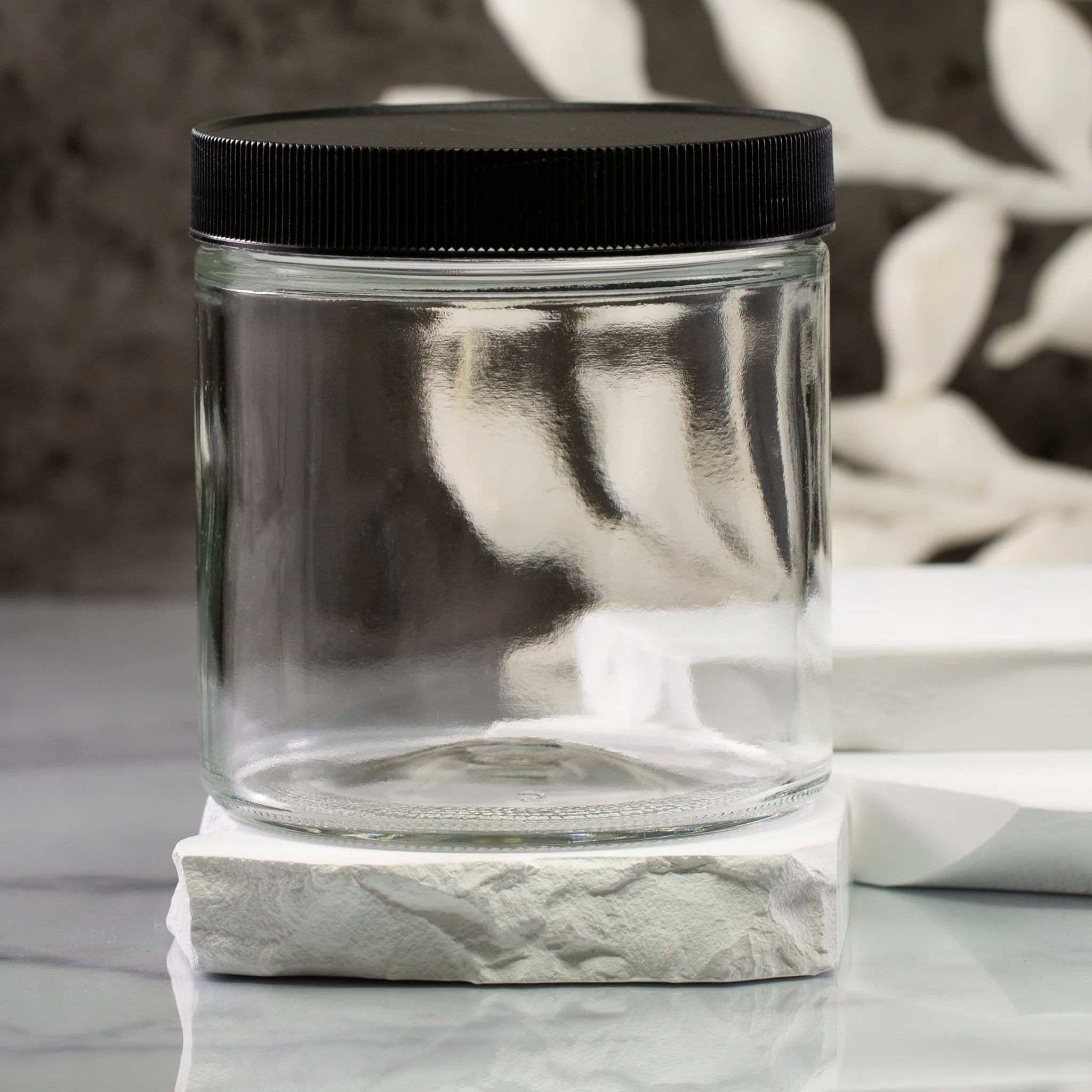 16 oz Clear Glass Jar with 89-400 Neck - Image 7