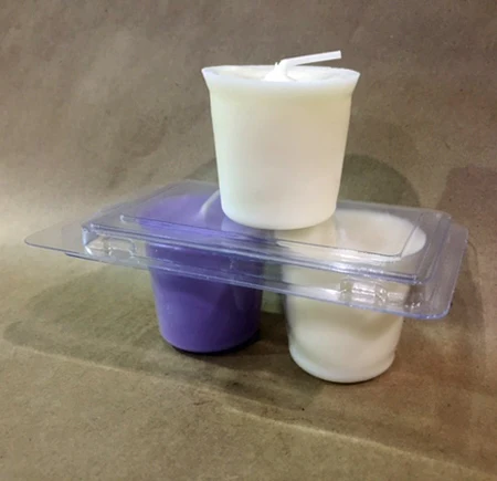 2 Cavity Votive Candle Clam Shell Mold - Image 2