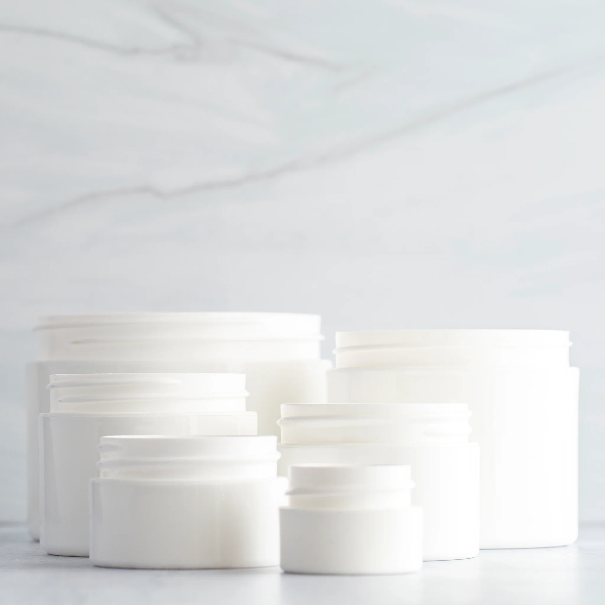 2 oz White Square Base Jar with 58-400 Neck - Image 5