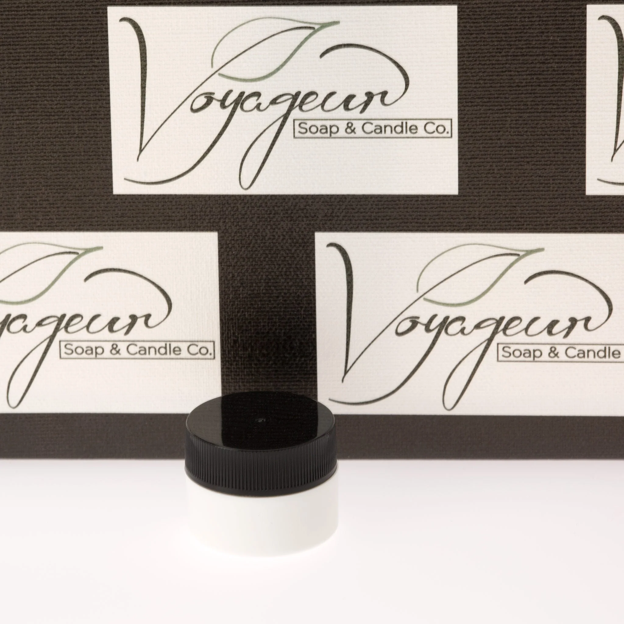 .25 oz / 7.5 ml White Lip Balm Jar with 33-400 Black Ribbed Cap