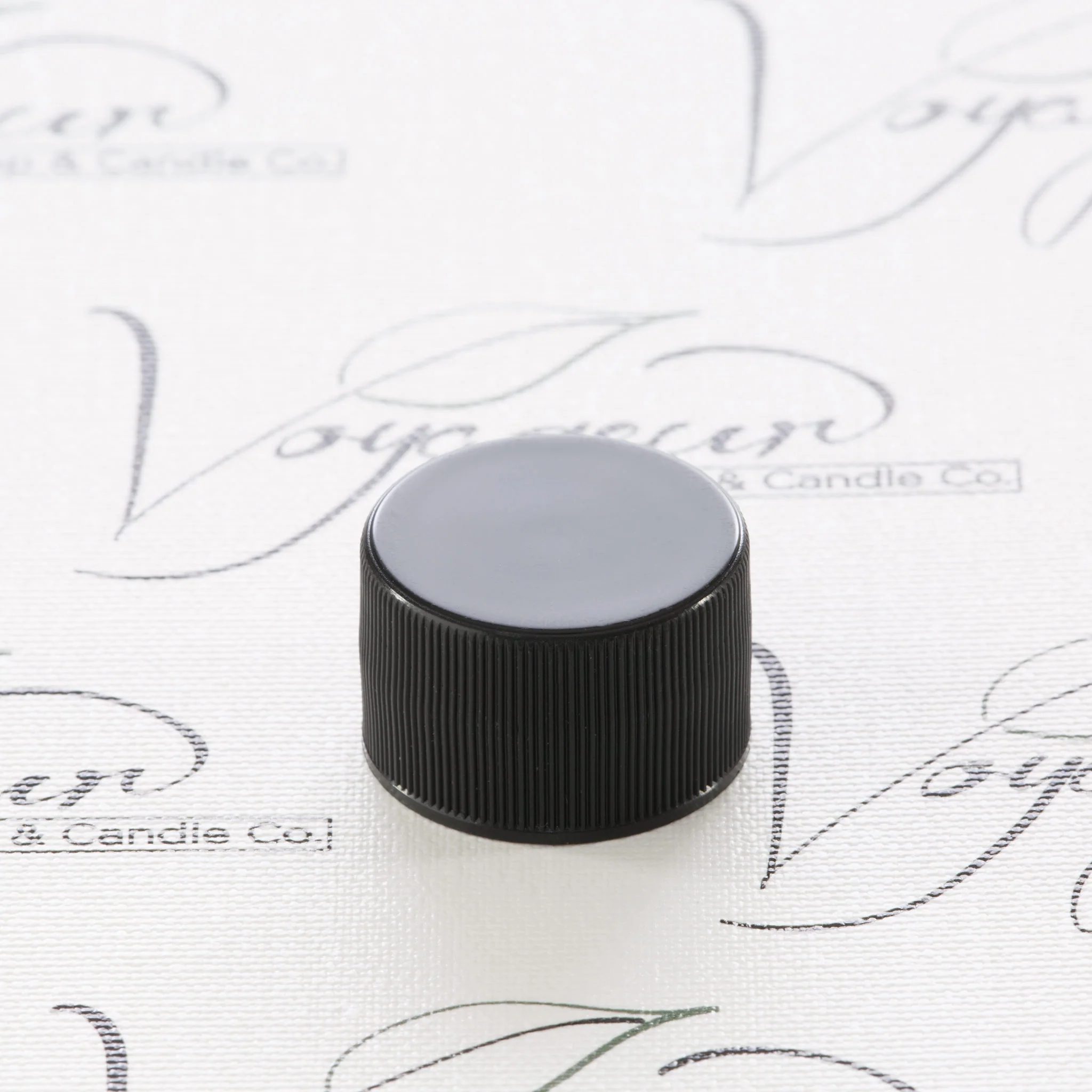 28-410 Black Ribbed Screw Cap - Image 2