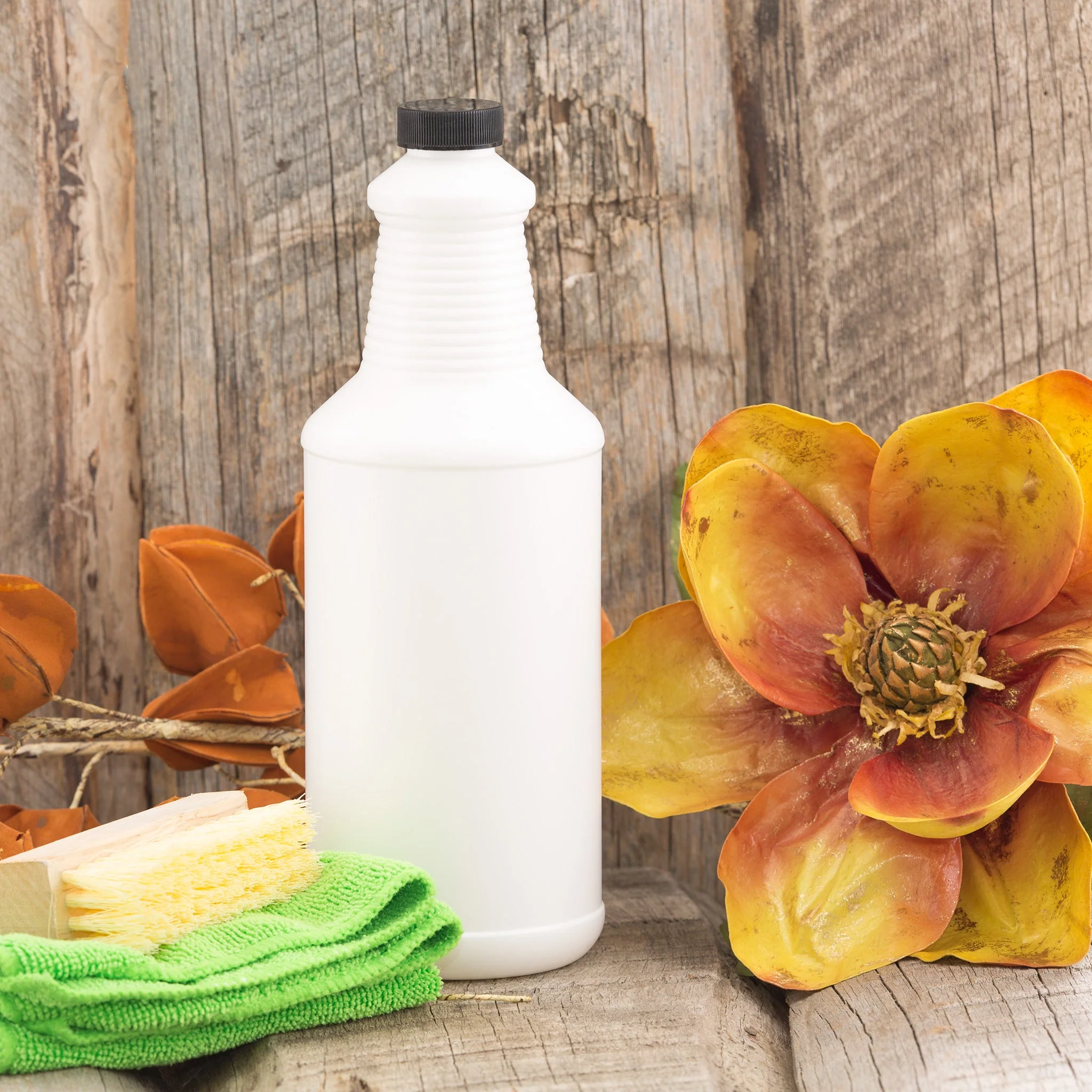 32 oz White Ring Neck Cleaner Bottle with 28-400 Neck - Image 5