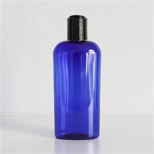 4 oz Blue PET Cosmo Oval with 20-410 Neck - Image 2