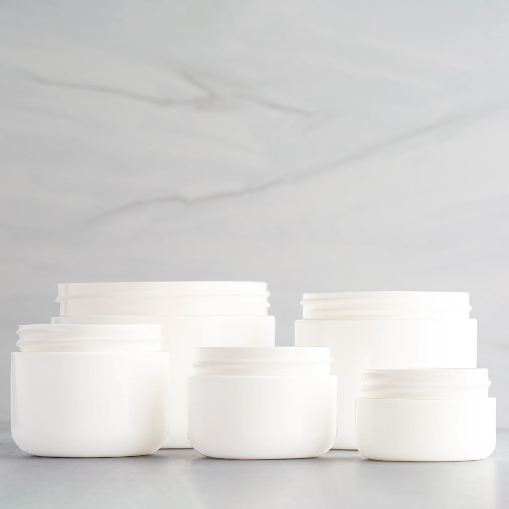 2 oz White Round Base Jar with 58-400 Neck - Image 3
