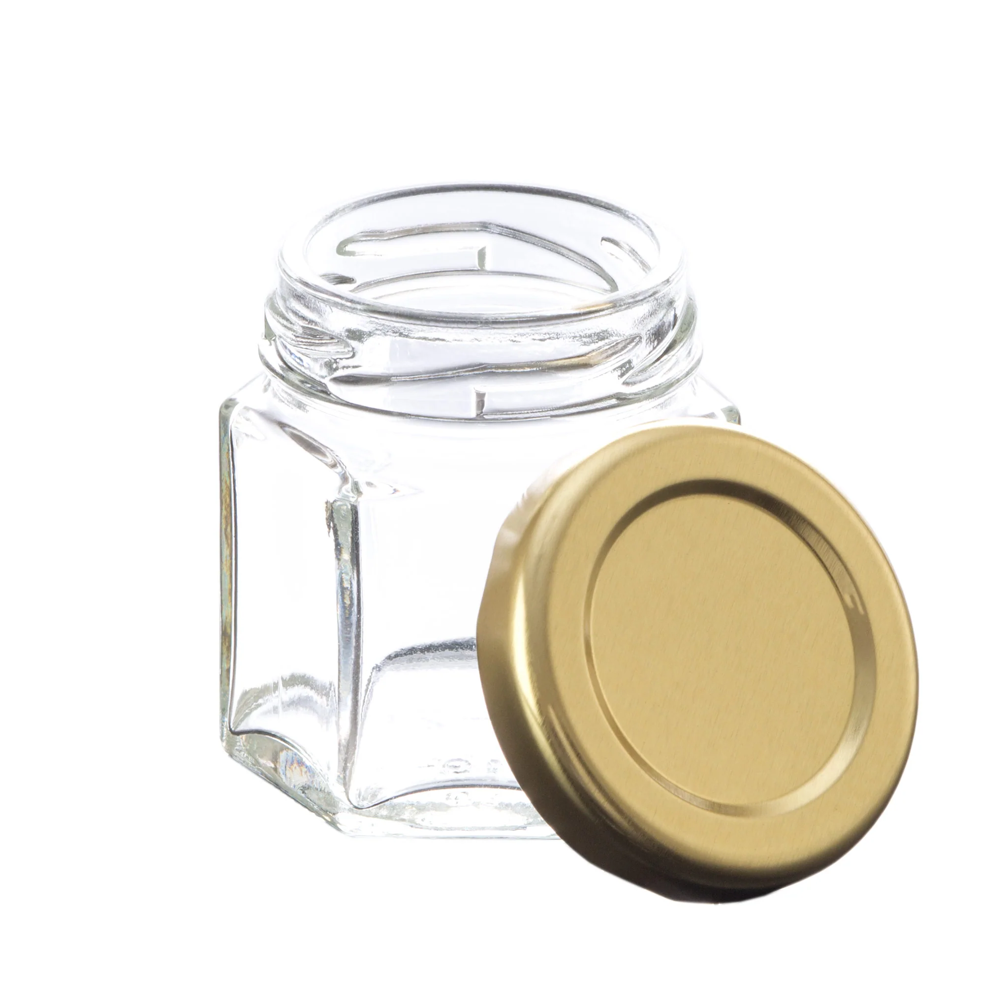 45 ml Hexagon Glass Jar with 43mm Neck - Image 3