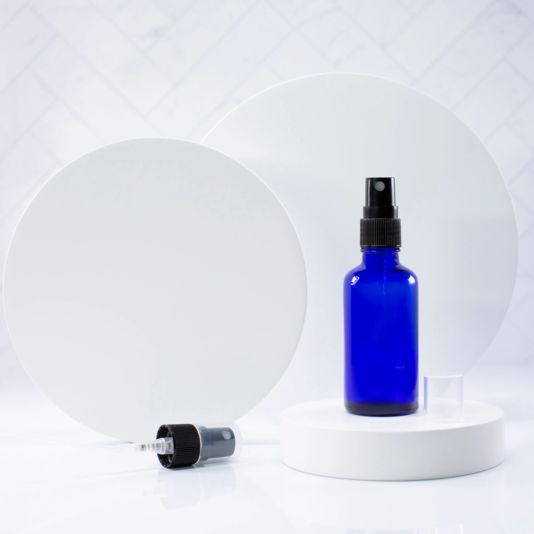 50 ml Blue Glass Essential Oil Bottle with 18-400 Neck - Image 8