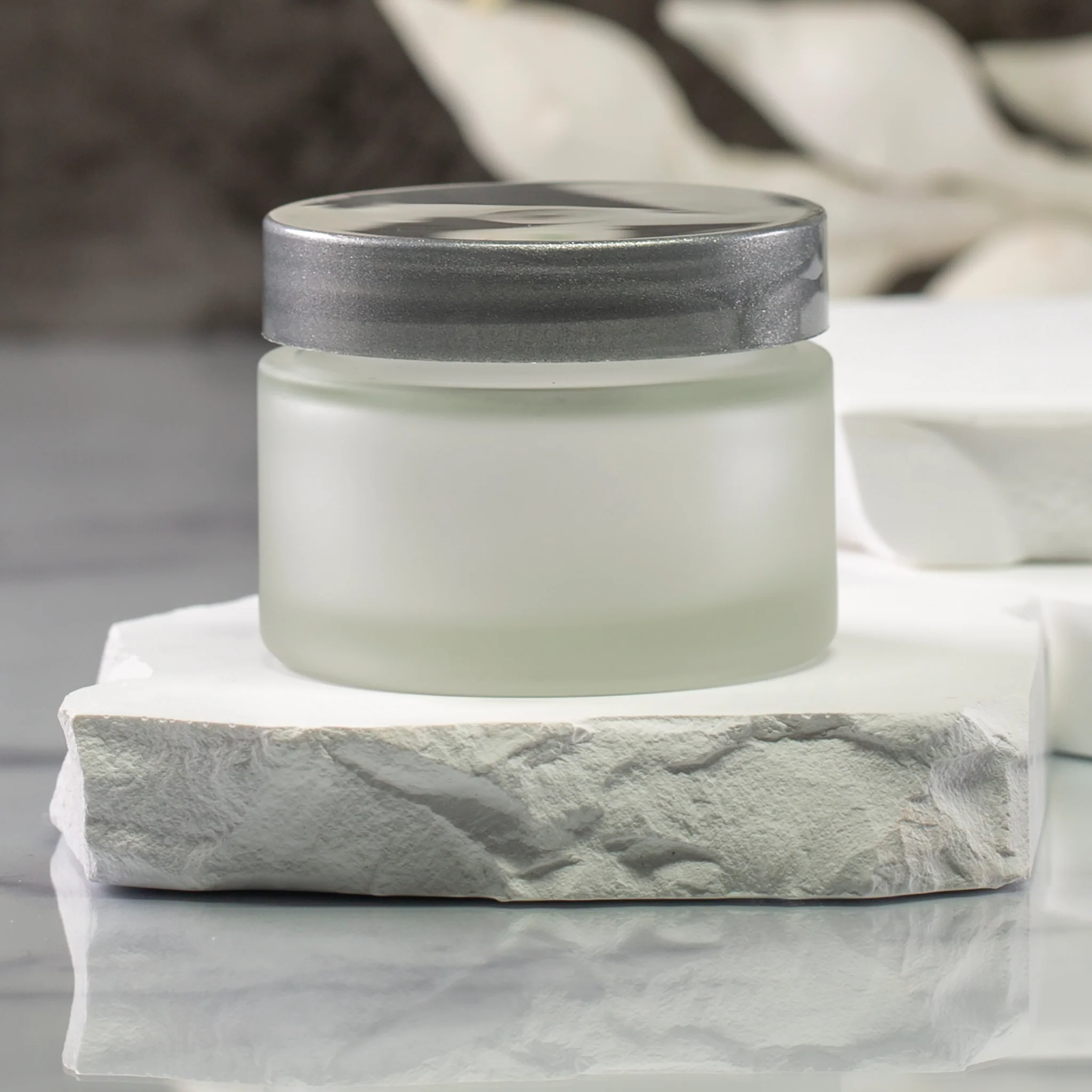 50 ml Frosted Glass Jar with 53-400 Neck - Image 6