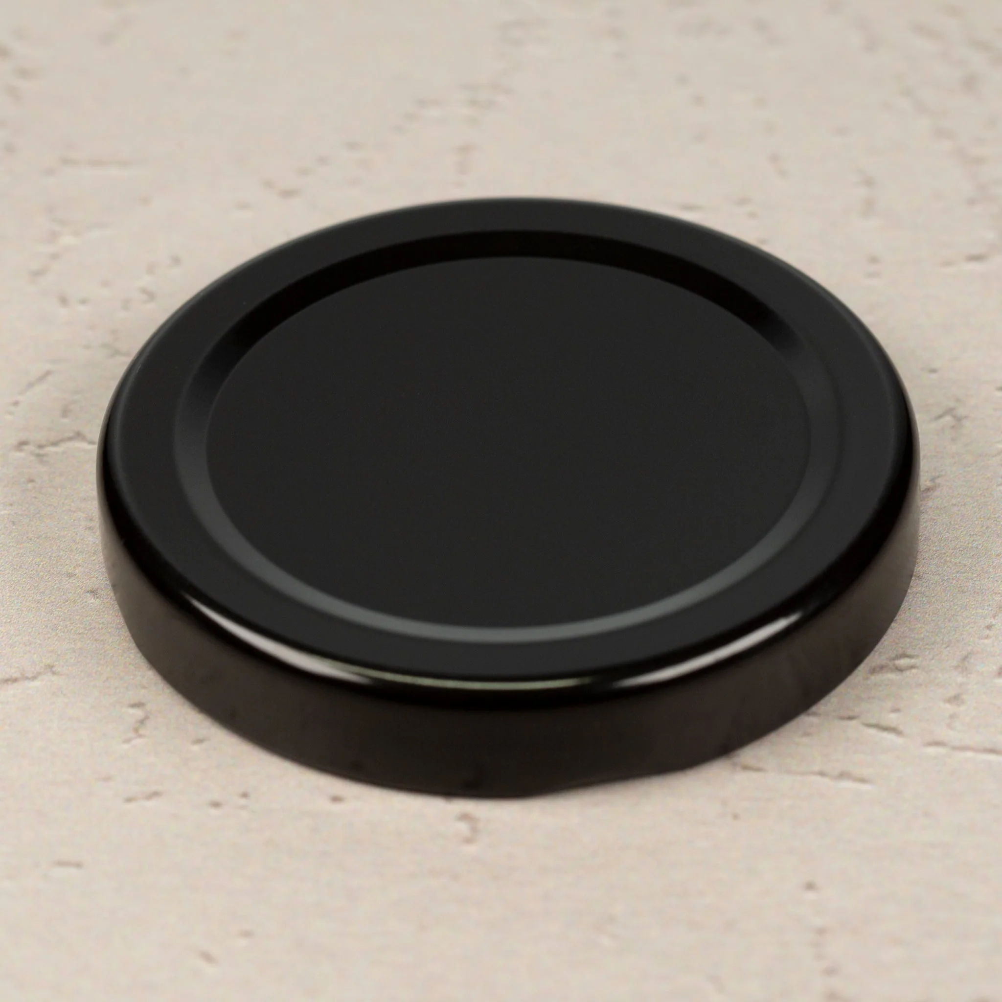 58mm Black Metal Lug Cap with Plastisol Liner