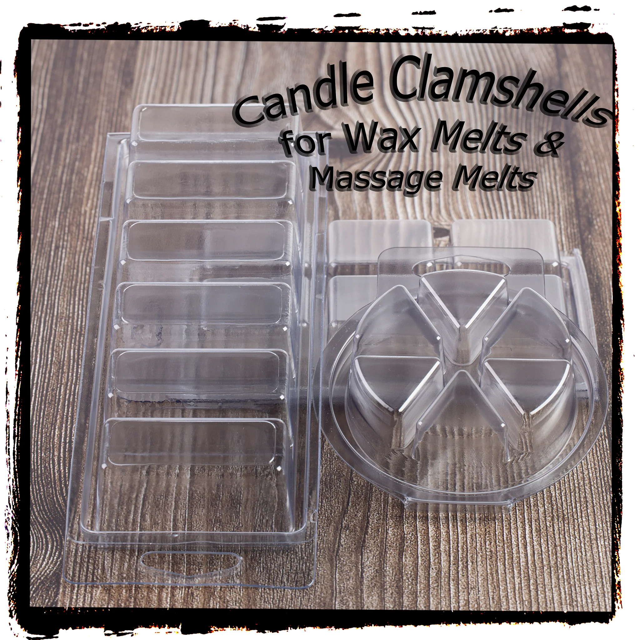 6 Cavity Small Wax Melt Clamshell Mold - Image 2