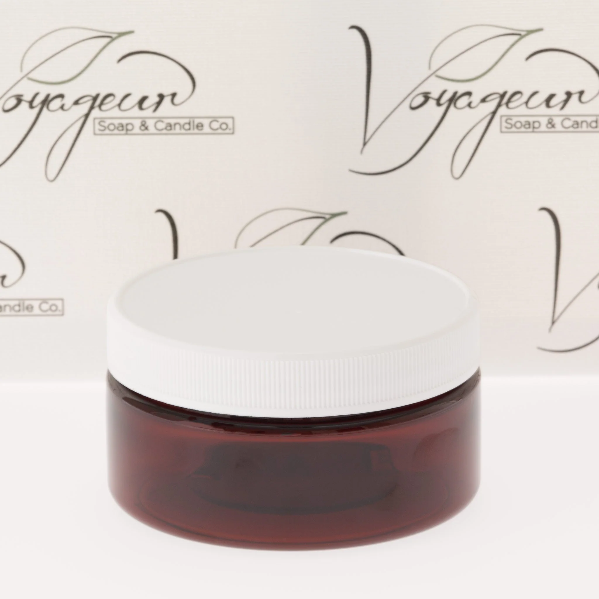 8 oz Amber Shallow Jar with 89-400 Neck - Image 2