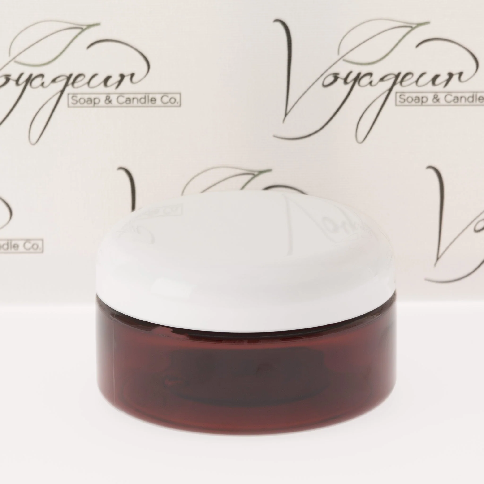 8 oz Amber Shallow Jar with 89-400 Neck - Image 3
