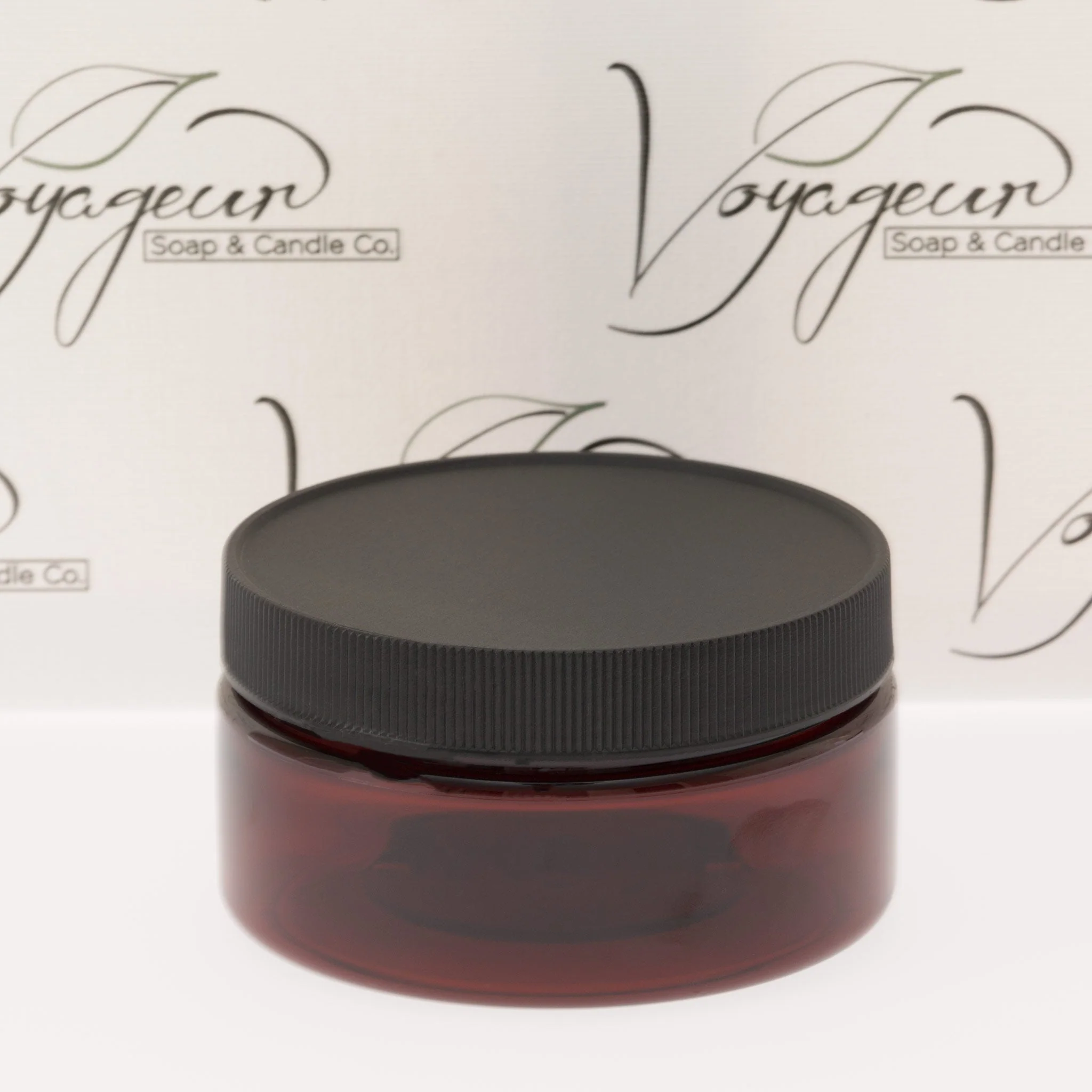 8 oz Amber Shallow Jar with 89-400 Neck - Image 4