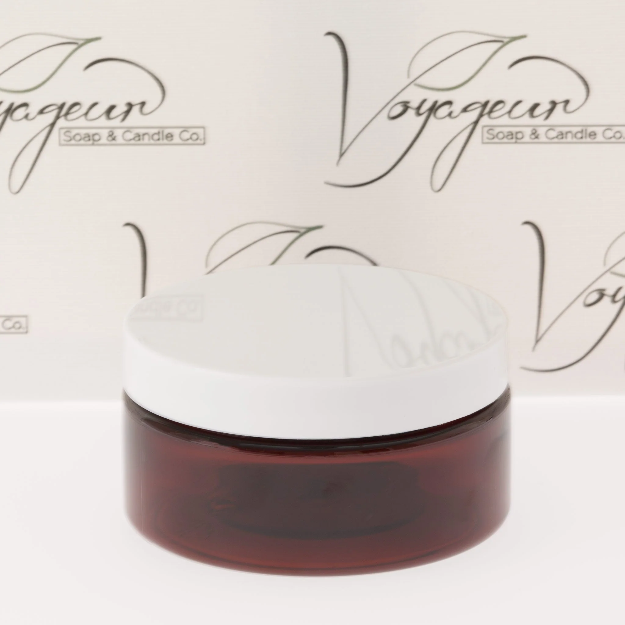 8 oz Amber Shallow Jar with 89-400 Neck - Image 6
