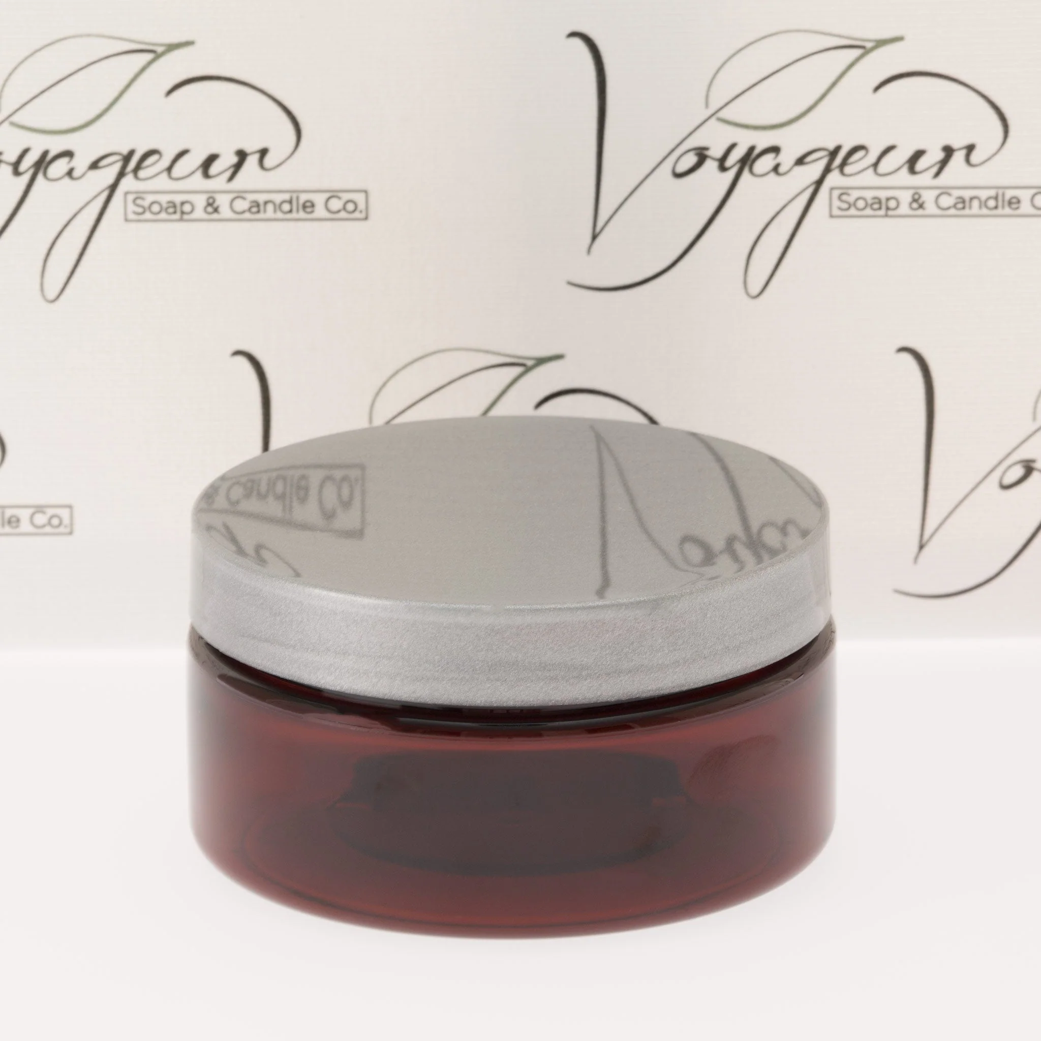 8 oz Amber Shallow Jar with 89-400 Neck - Image 7