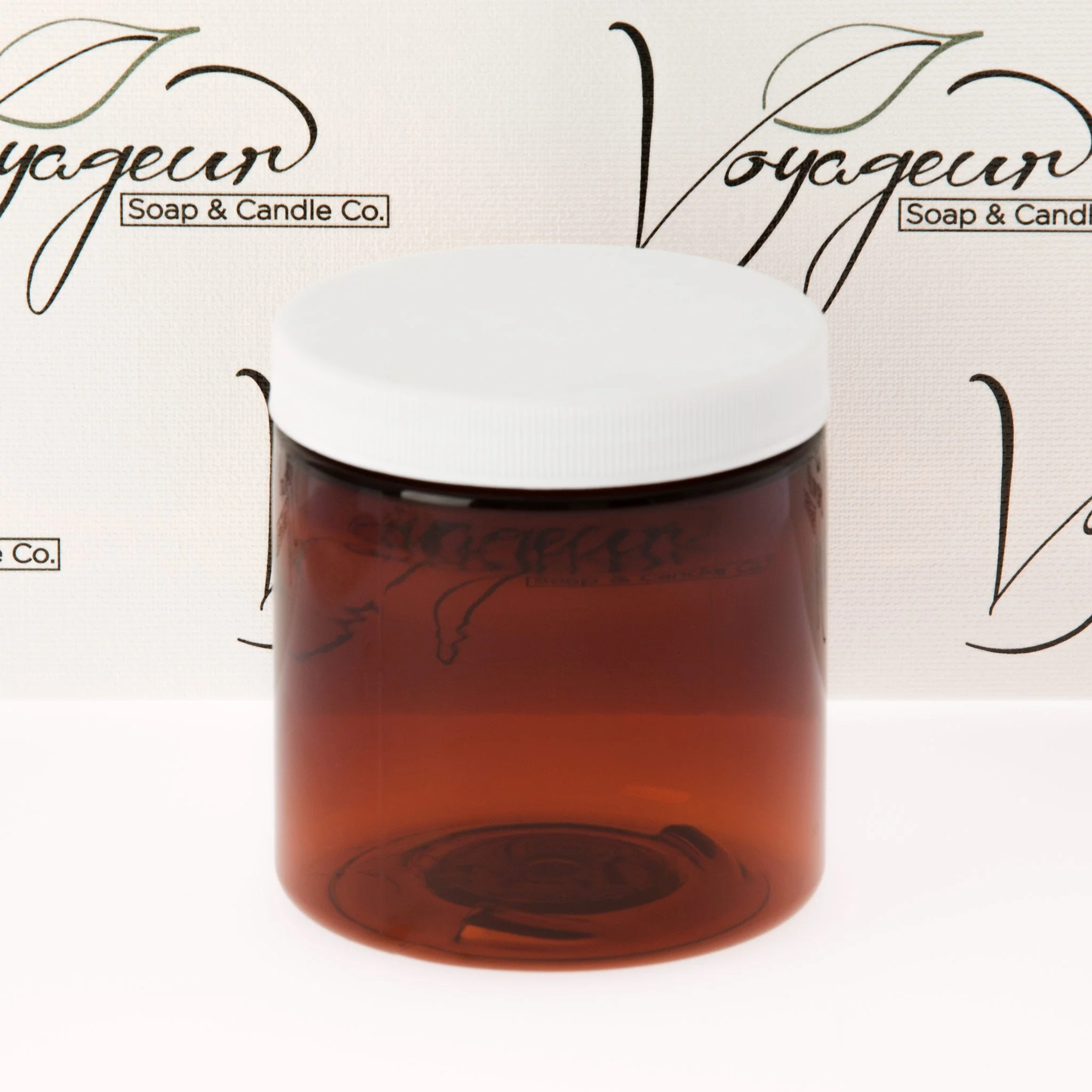 8 oz Amber Straight Sided Jar with 70-400 Neck - Image 2