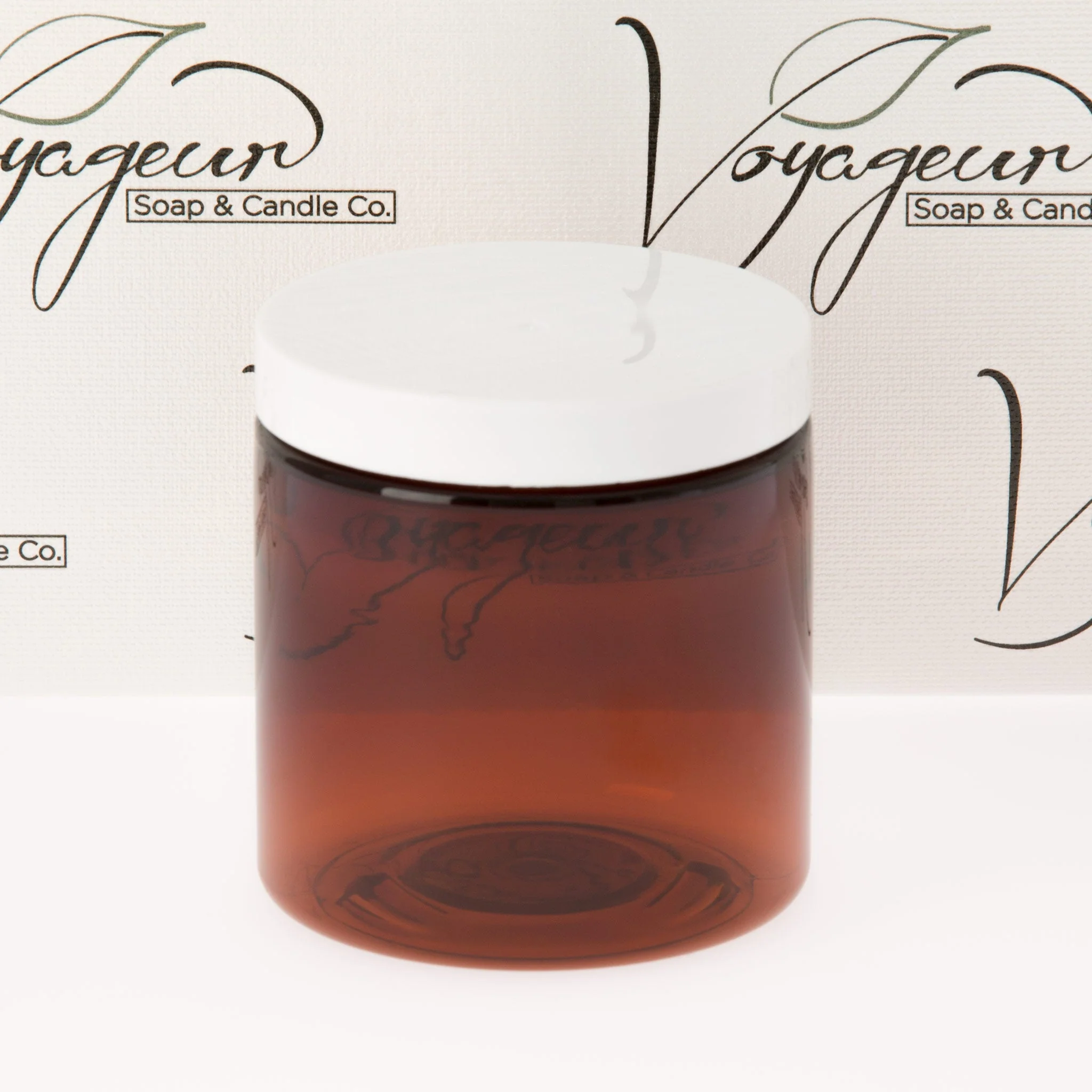 8 oz Amber Straight Sided Jar with 70-400 Neck - Image 3