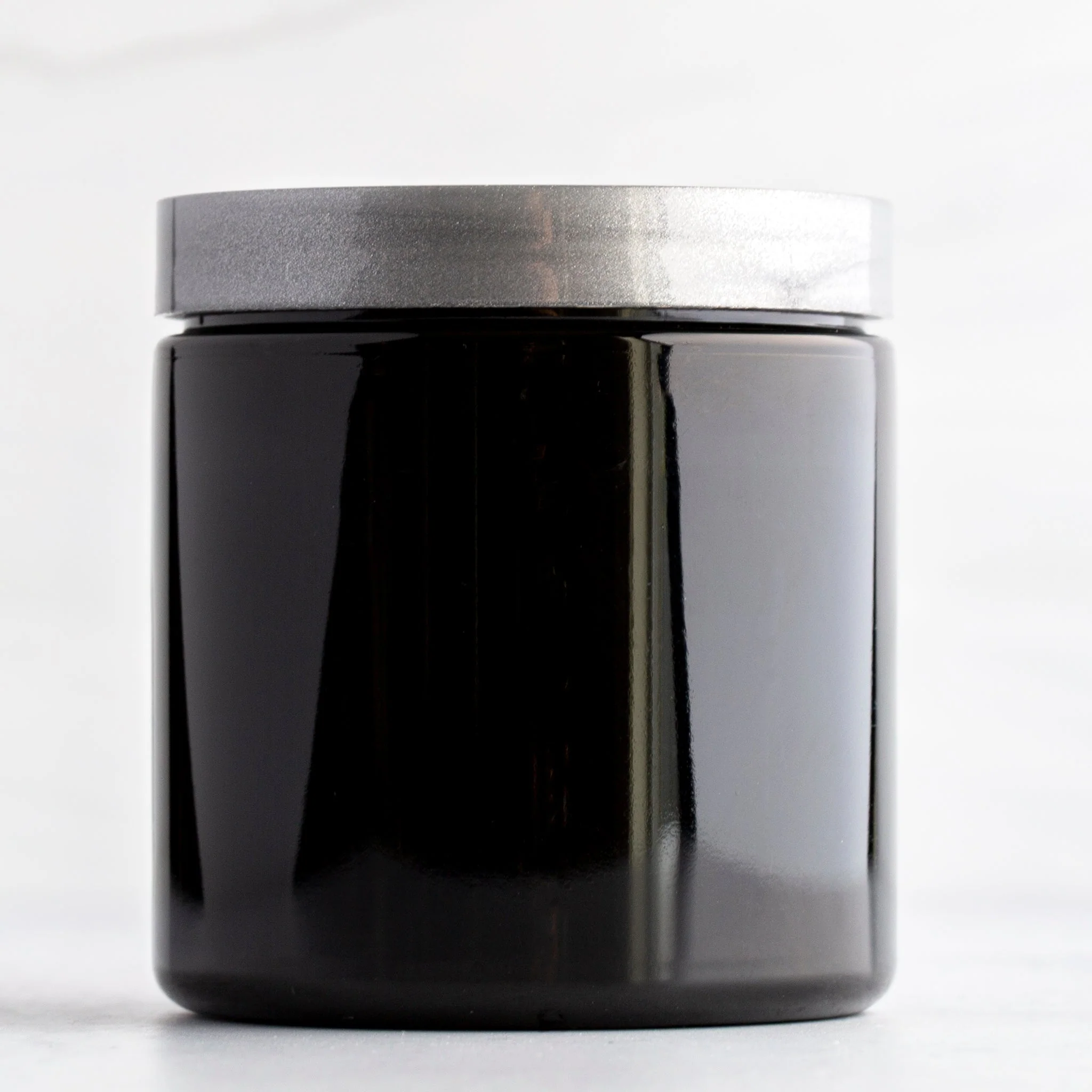 8 oz Black Straight Sided Jar with 70-400 Neck - Image 2