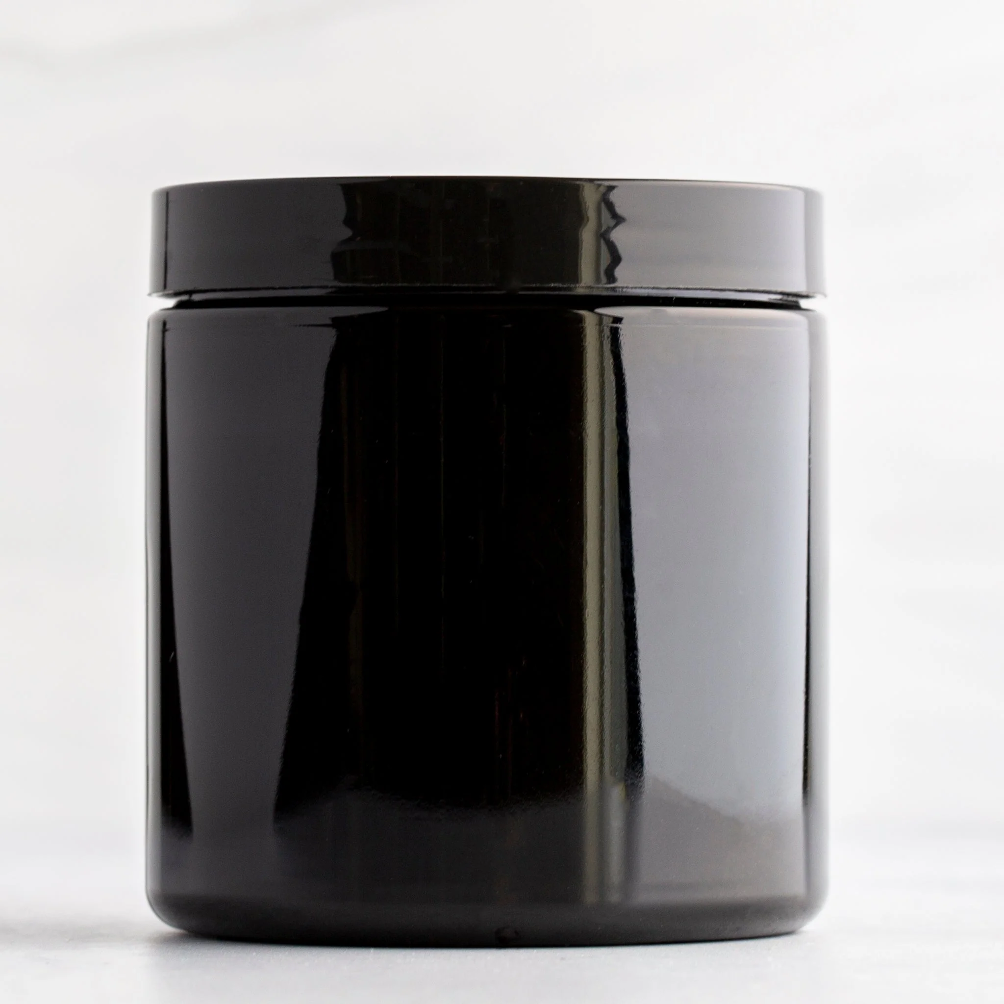 8 oz Black Straight Sided Jar with 70-400 Neck - Image 3