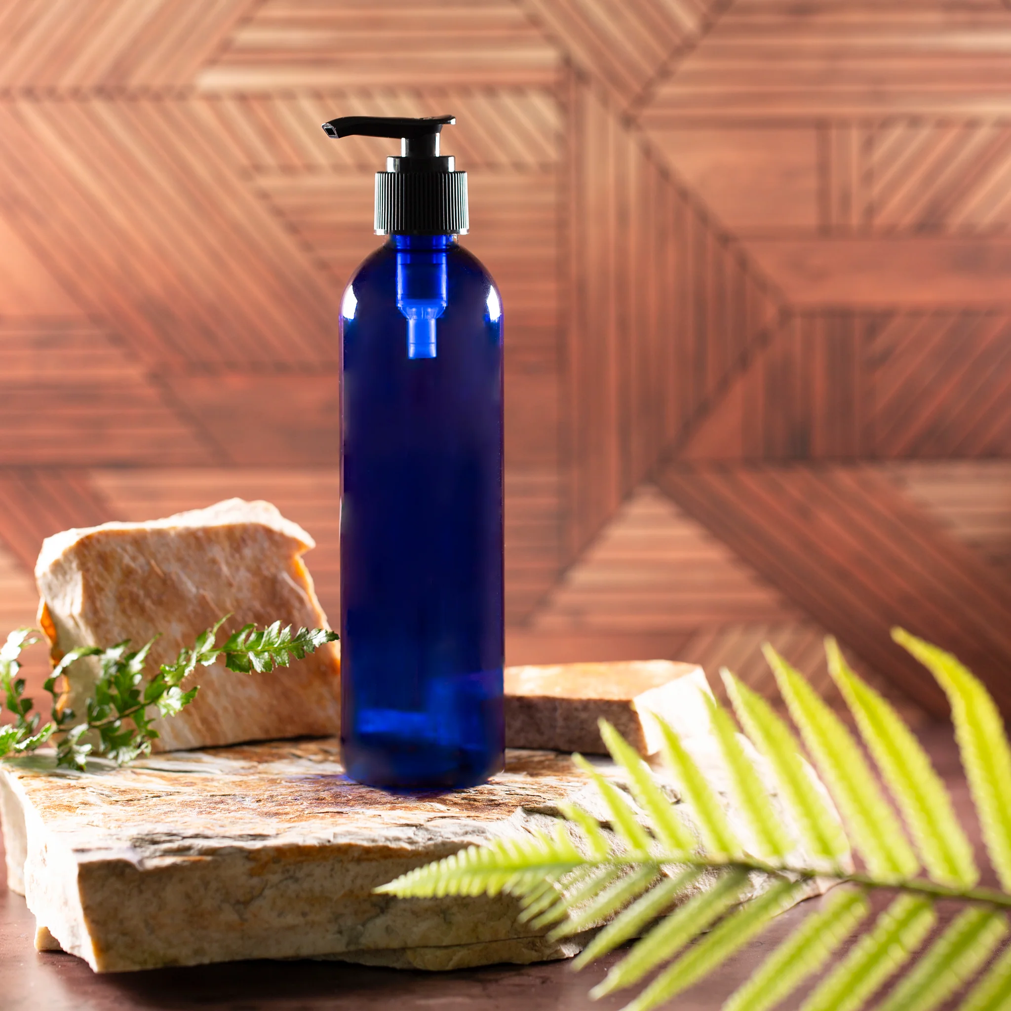 8 oz Blue PET Bullet Bottle with 24-410 Neck - Image 12
