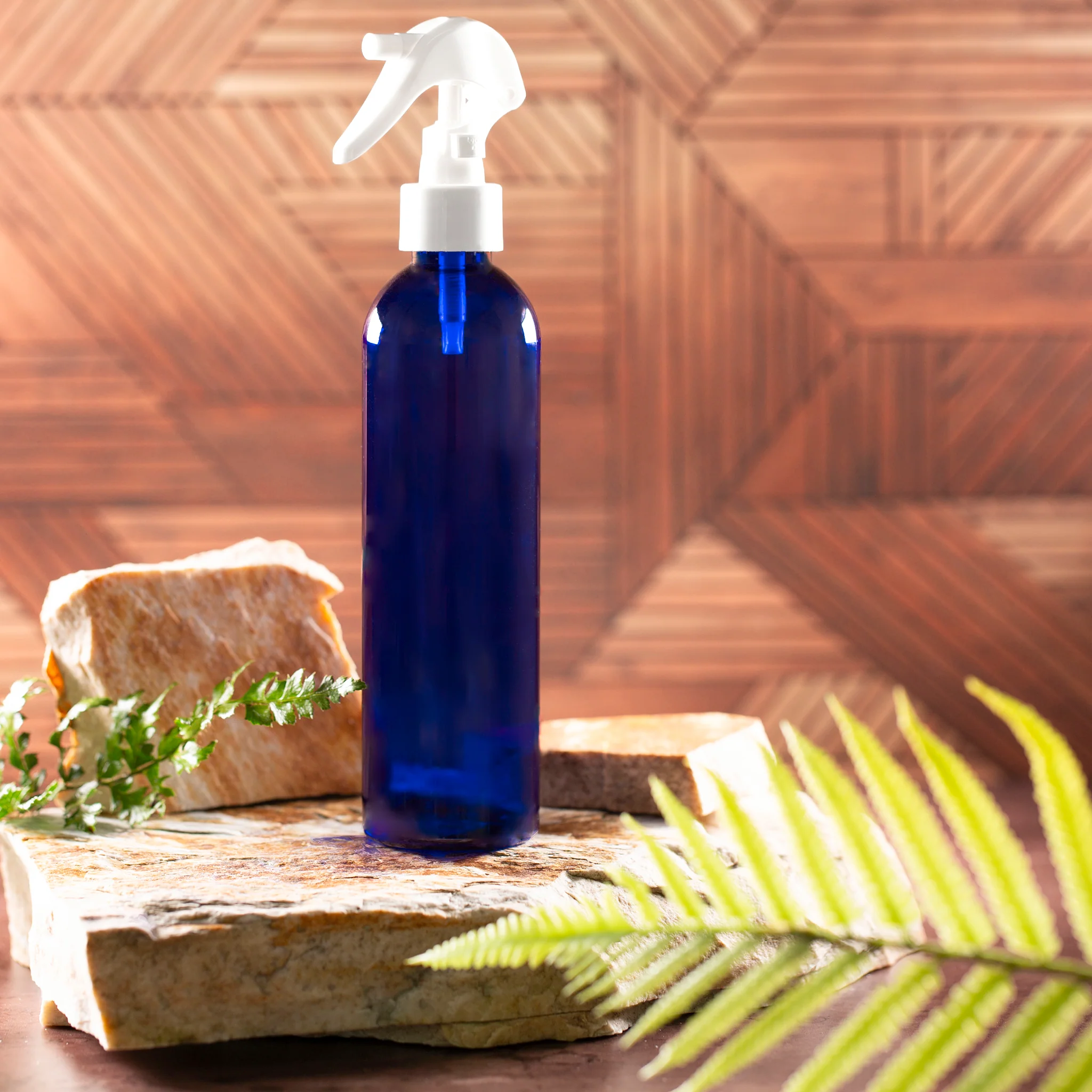 8 oz Blue PET Bullet Bottle with 24-410 Neck - Image 9