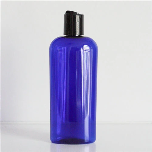 8 oz Blue PET Cosmo Oval with 24-410 Neck - Image 2