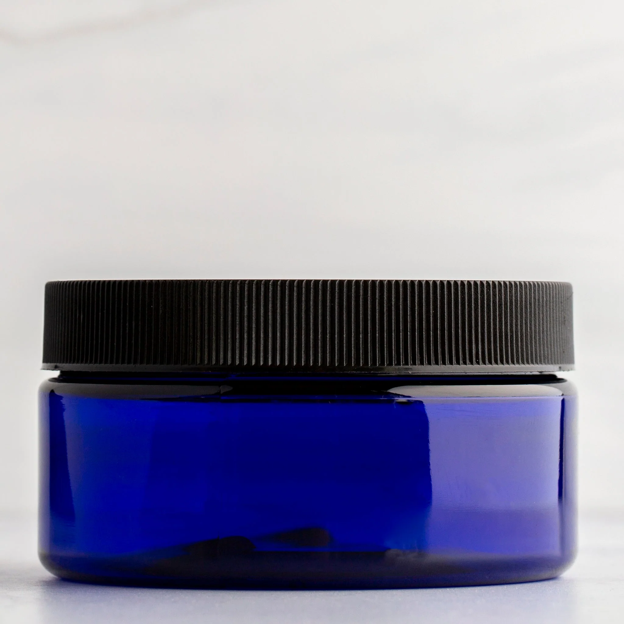 8 oz Blue Shallow Jar with 89-400 Neck - Image 3