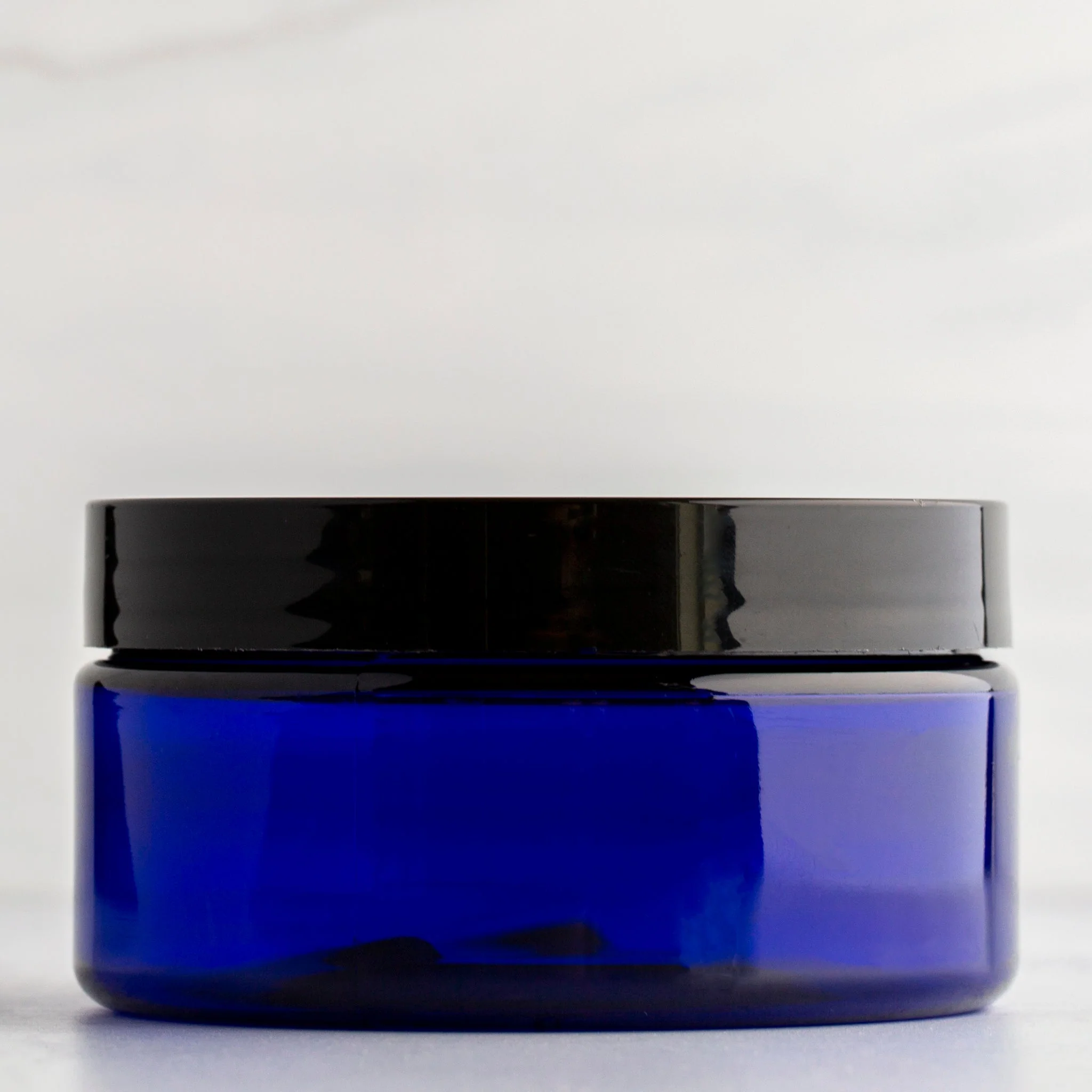 8 oz Blue Shallow Jar with 89-400 Neck - Image 4