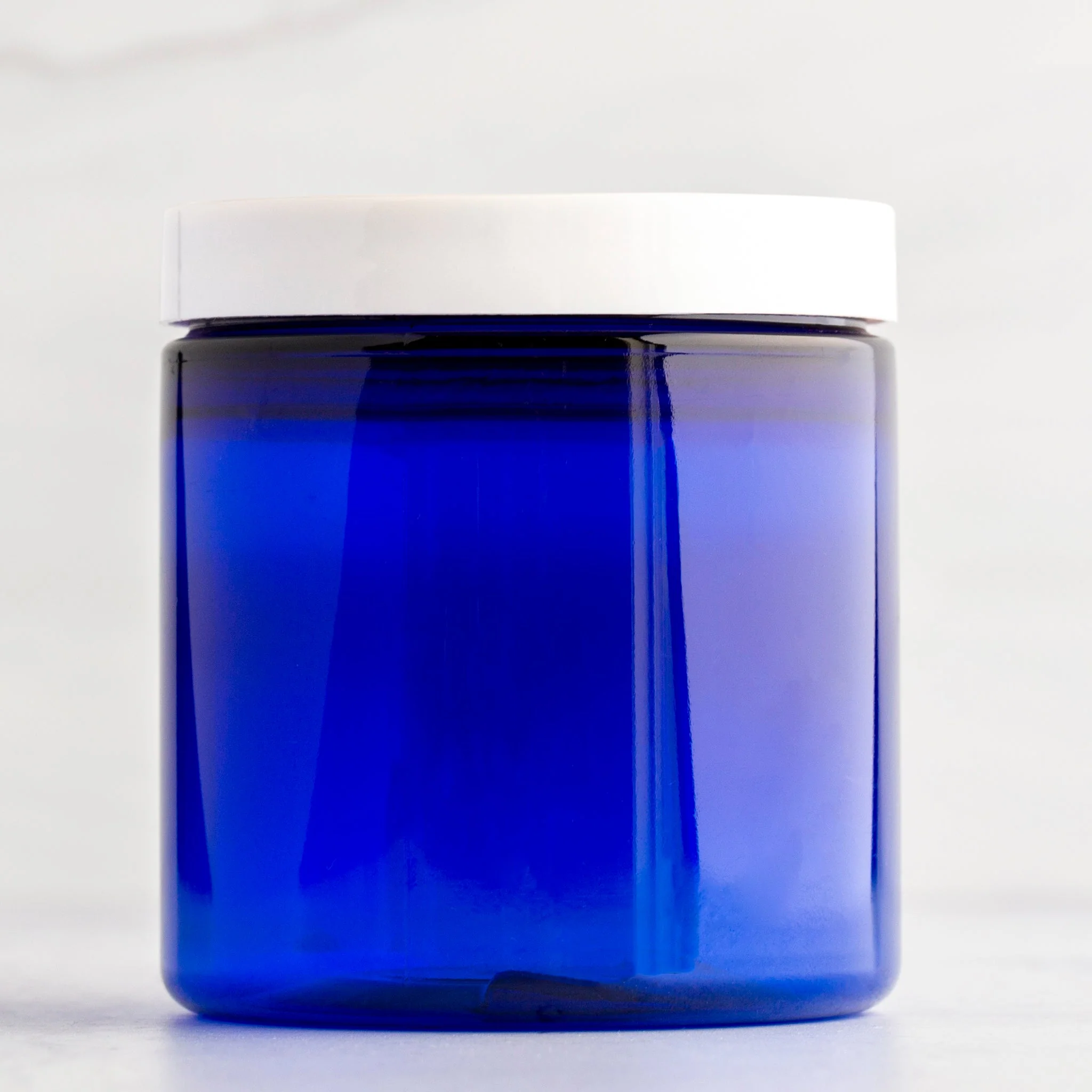 8 oz Blue Straight Sided Jar with 70-400 Neck - Image 3