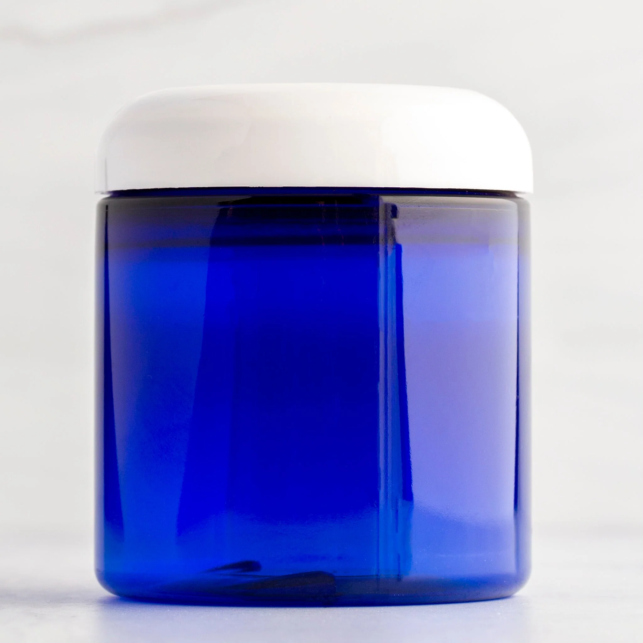 8 oz Blue Straight Sided Jar with 70-400 Neck - Image 4