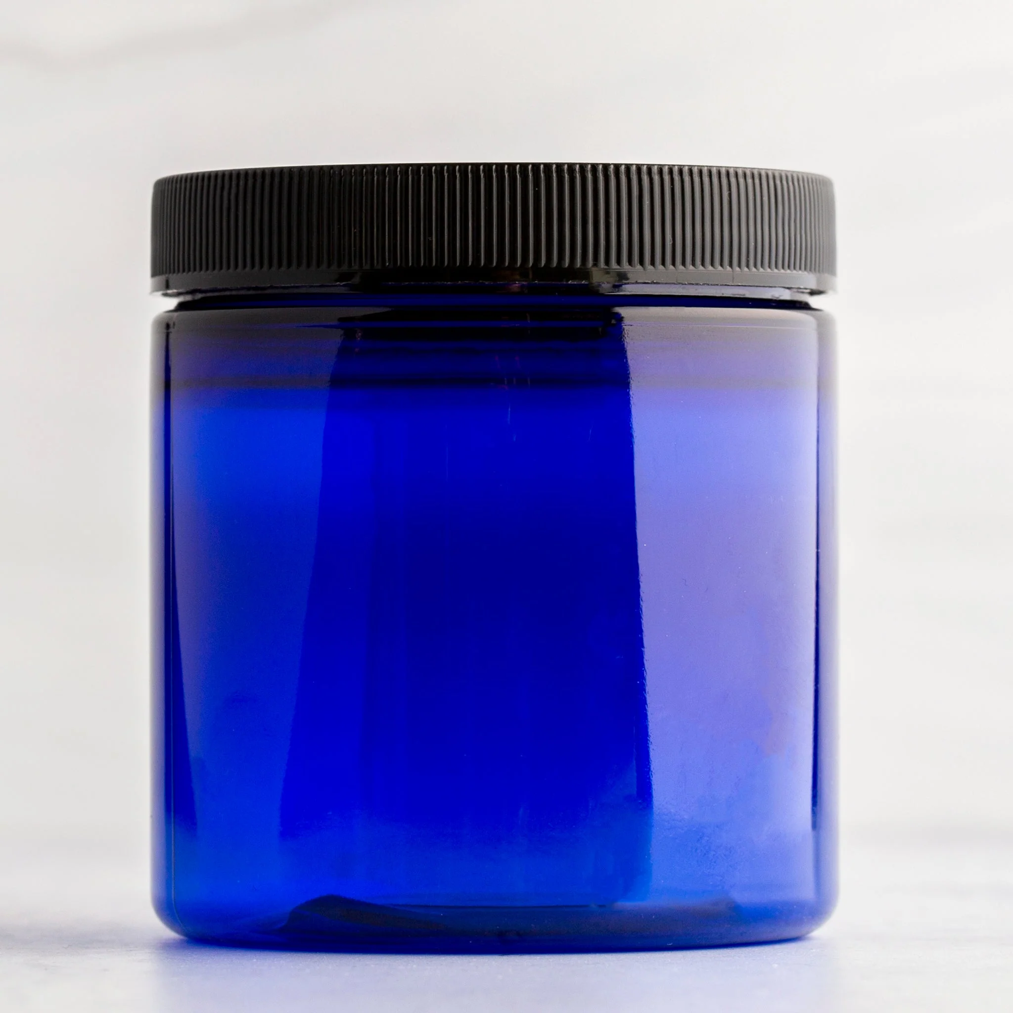8 oz Blue Straight Sided Jar with 70-400 Neck - Image 6