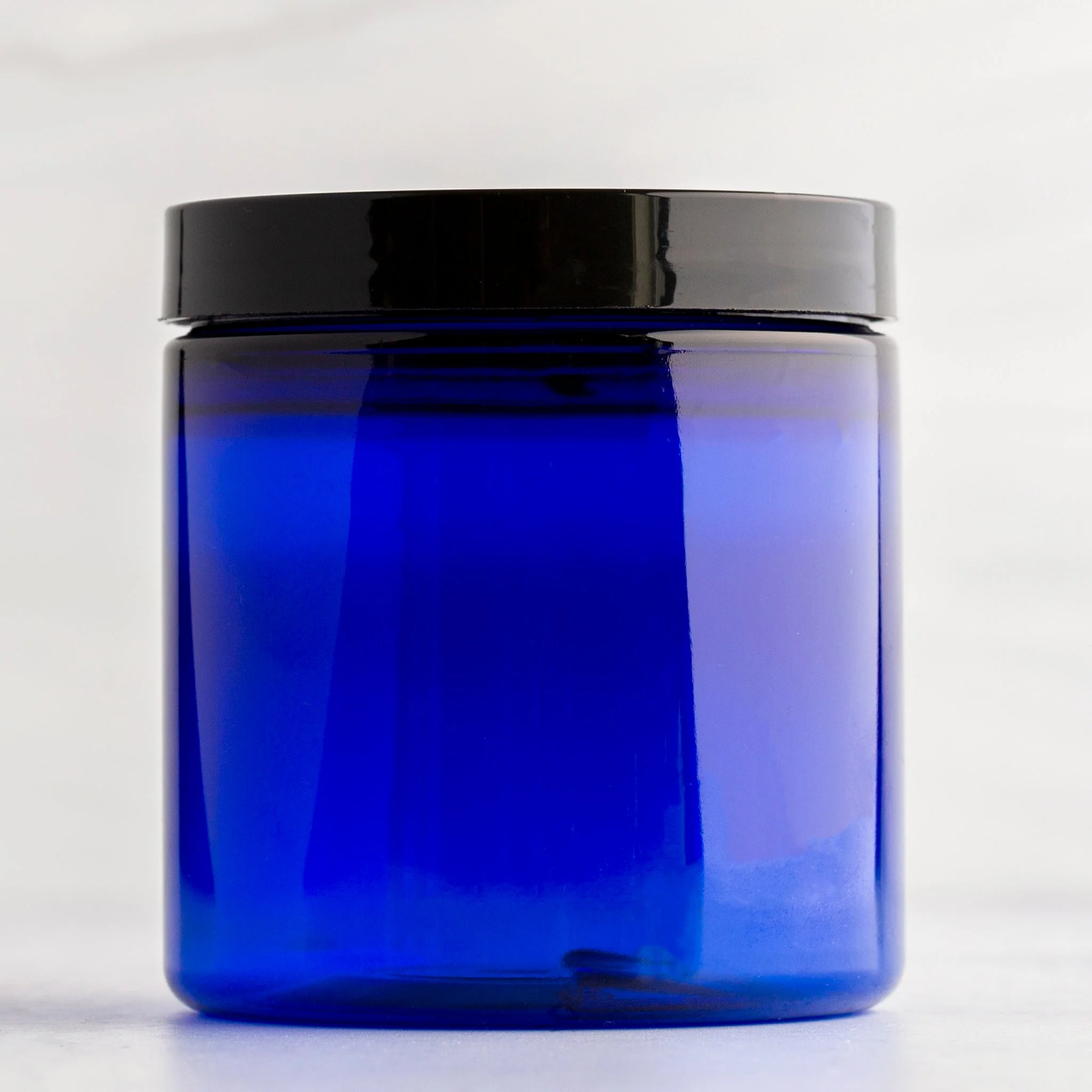 8 oz Blue Straight Sided Jar with 70-400 Neck - Image 7