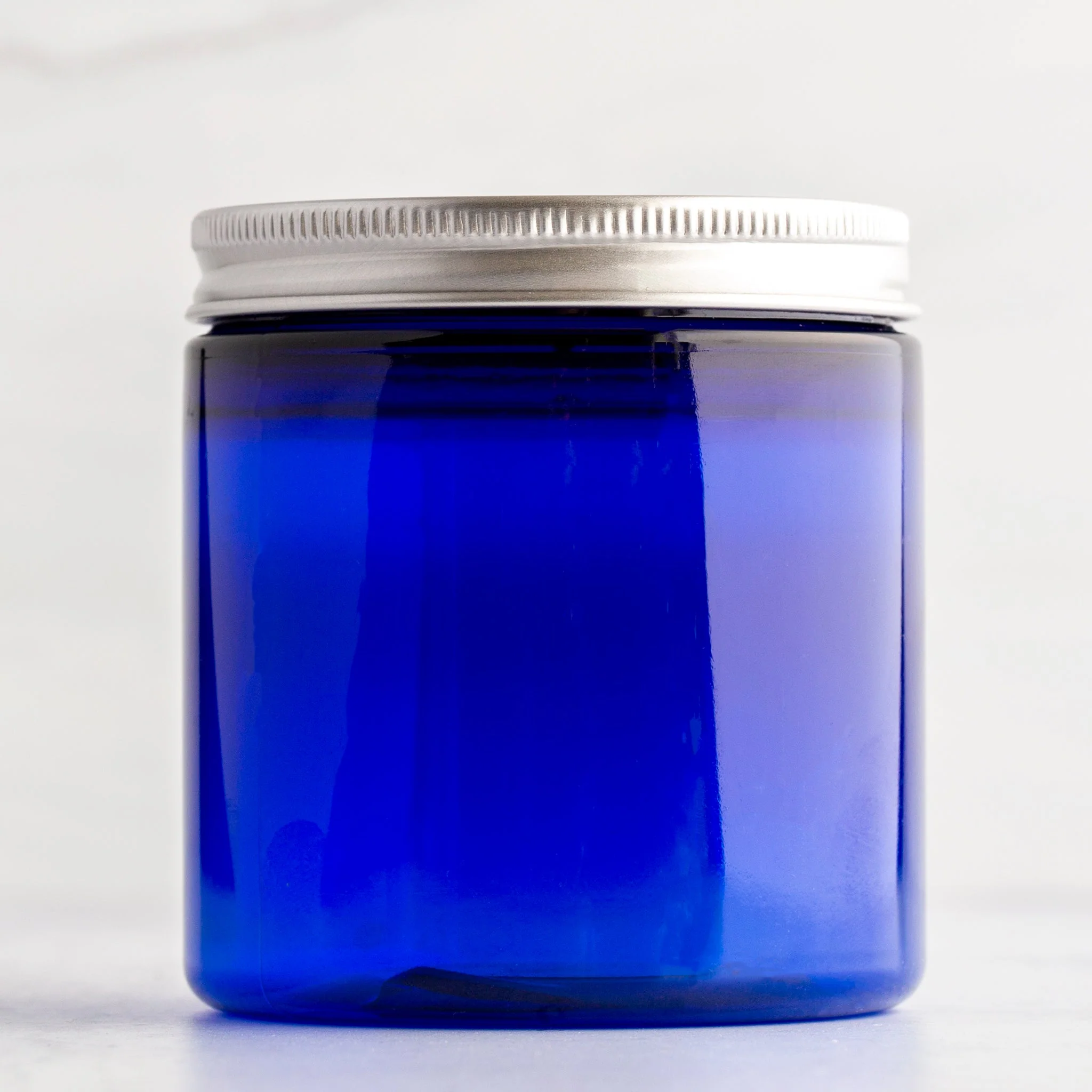 8 oz Blue Straight Sided Jar with 70-400 Neck - Image 8