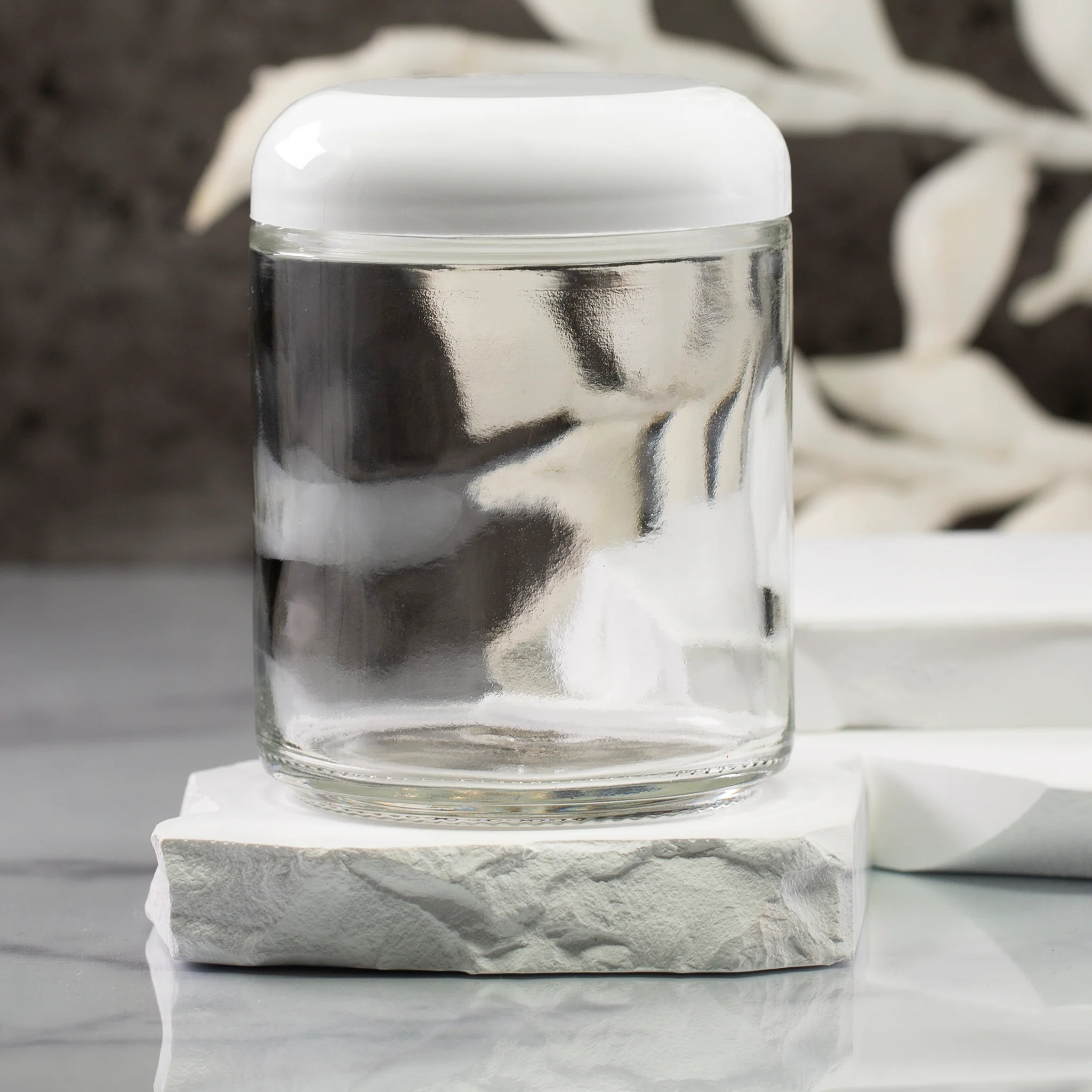 8 oz Clear Glass Jar with 70-400 Neck - Image 5