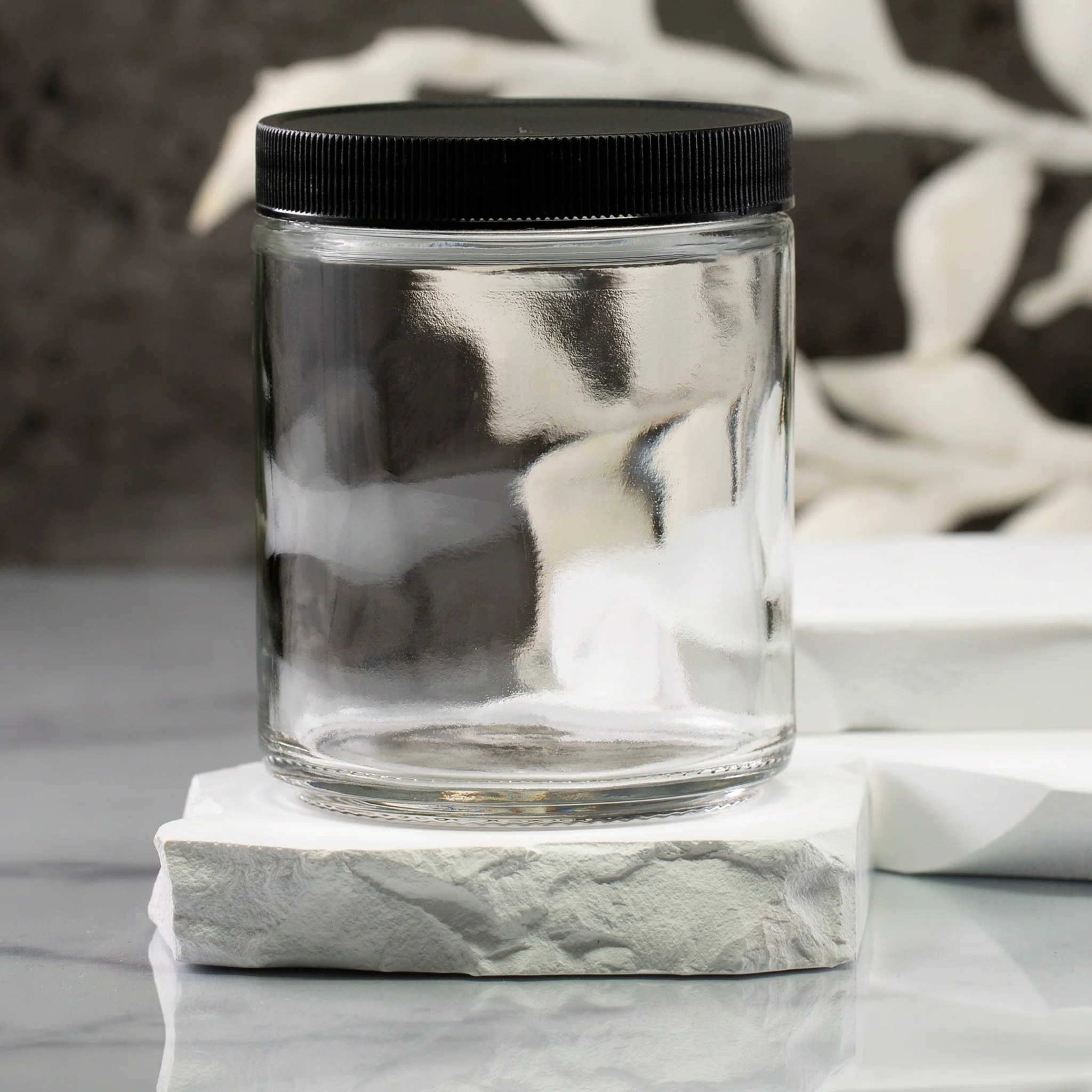 8 oz Clear Glass Jar with 70-400 Neck - Image 7