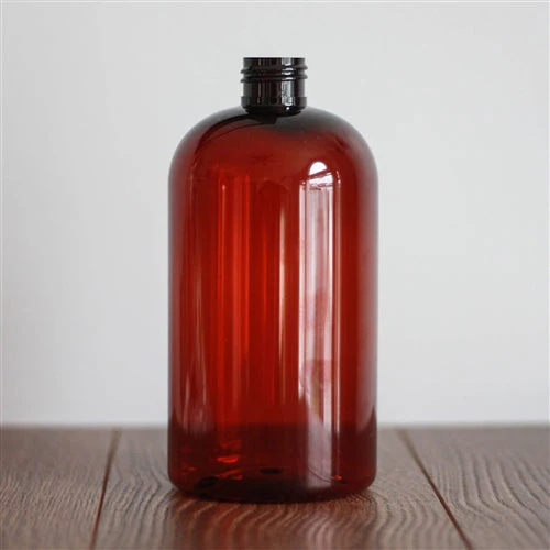 16 oz Amber PET Boston Round with 24-410 Neck