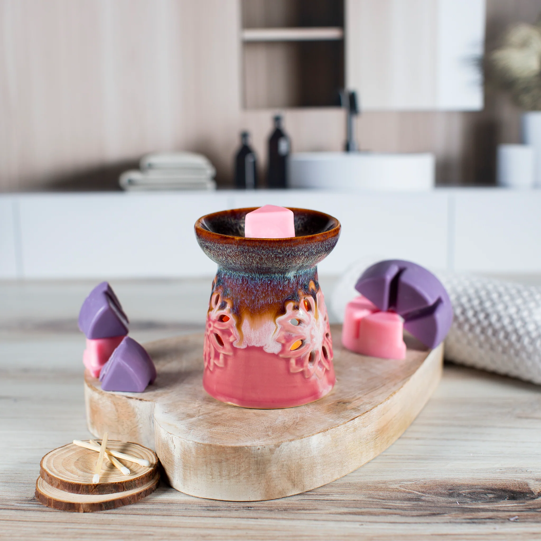 Lotus Mandala Pink/Blue Oil and Wax Melt Heater - Image 2