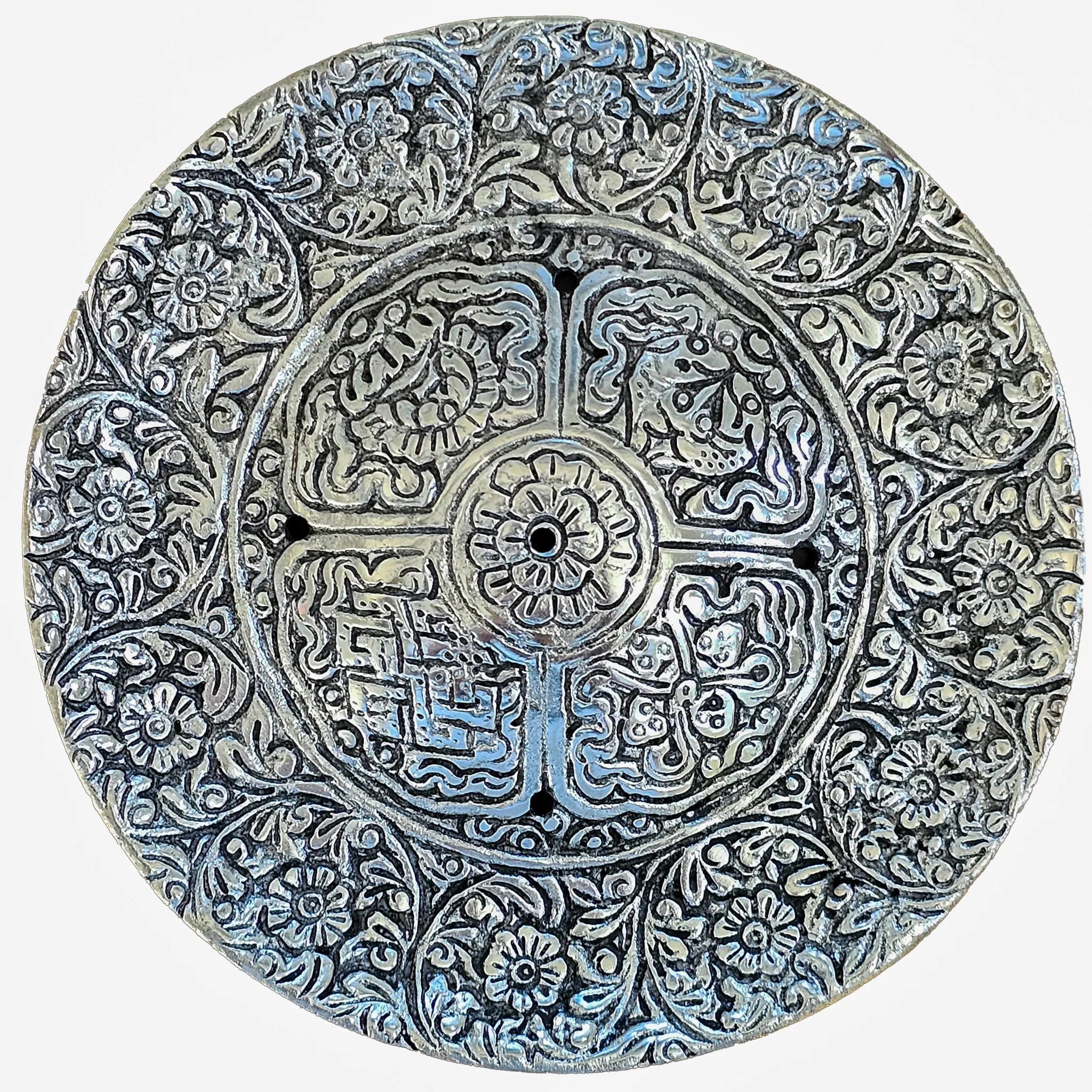 Metal Incense Holder - Flowers - Image 2