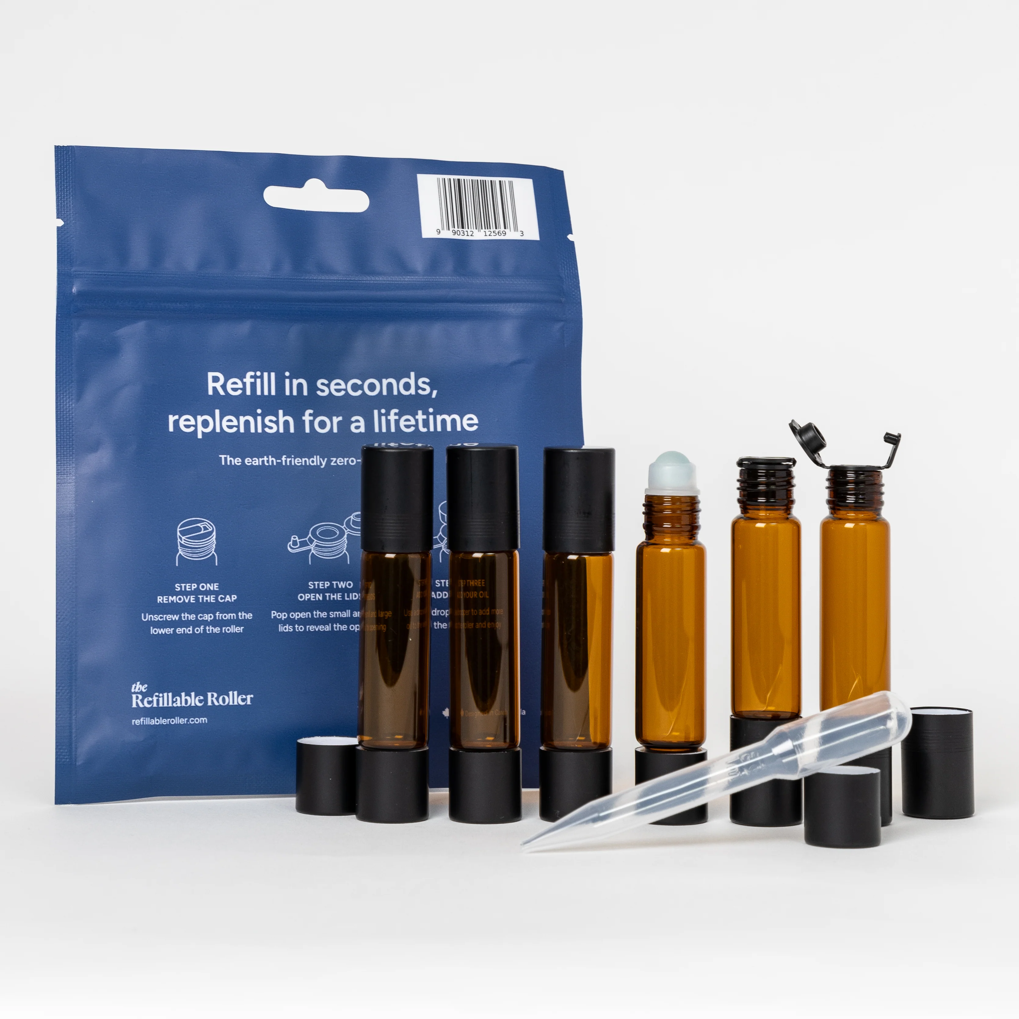 The Refillable Roller - 10ml Amber Glass Roll-On - Image 2