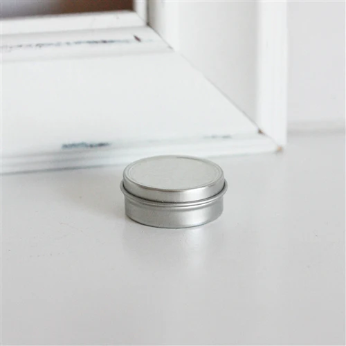 .25 oz Silver Shallow Metal Tin with Slip Cover Lid - Image 3